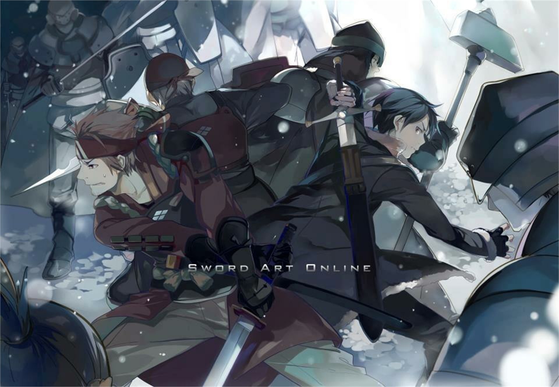 Kirito, Sword Art Online, Battaglia, Neve, Full HD, sfondo per PC e portatile