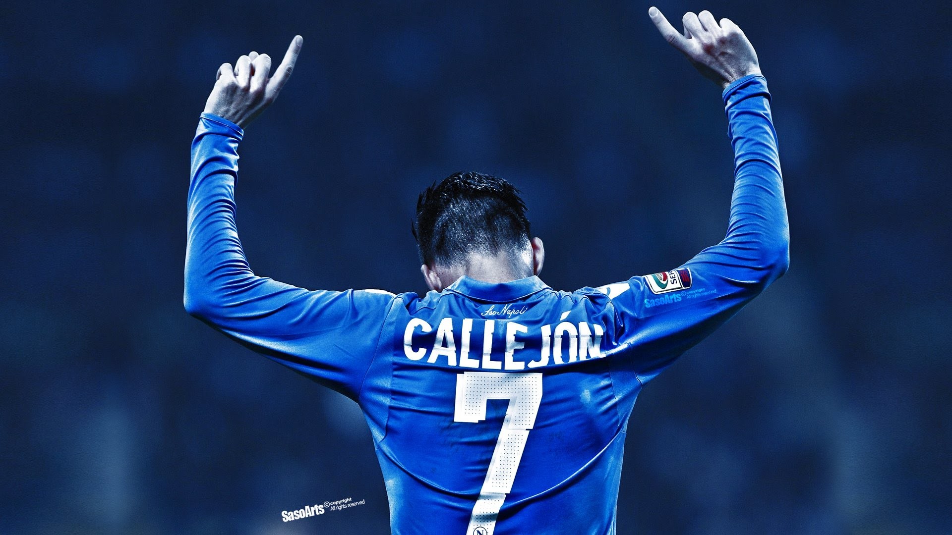 José Callejón, SSC Napoli, Esultanza, Numero 7, Full HD, sfondo per PC e portatile
