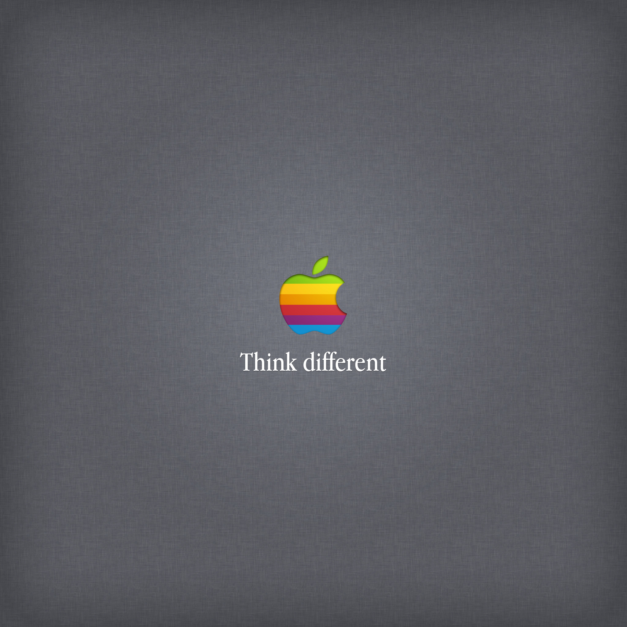 Logo Apple arcobaleno, Think Different, Grigio, Retrò, sfondo per iPad e tablet