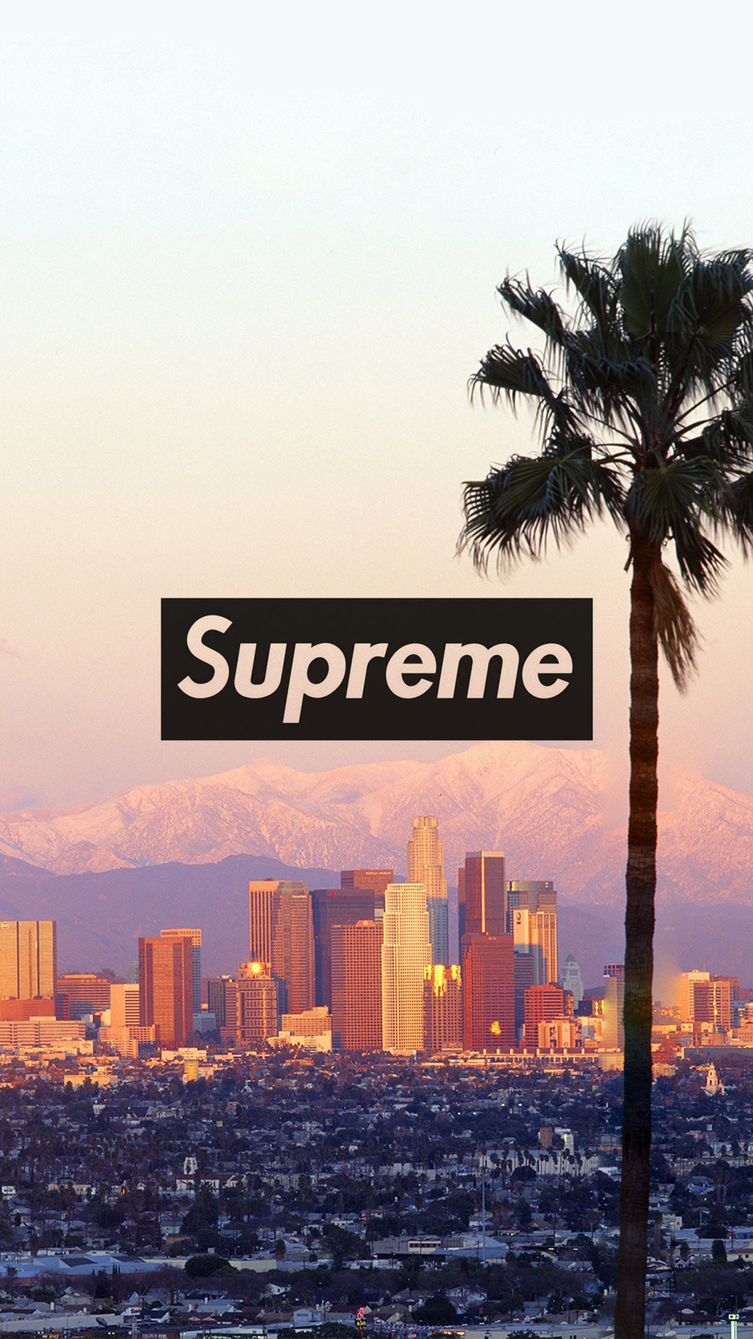 Logo Supreme, Los Angeles, Palma, Skyline, wallpaper per iPhone e Android
