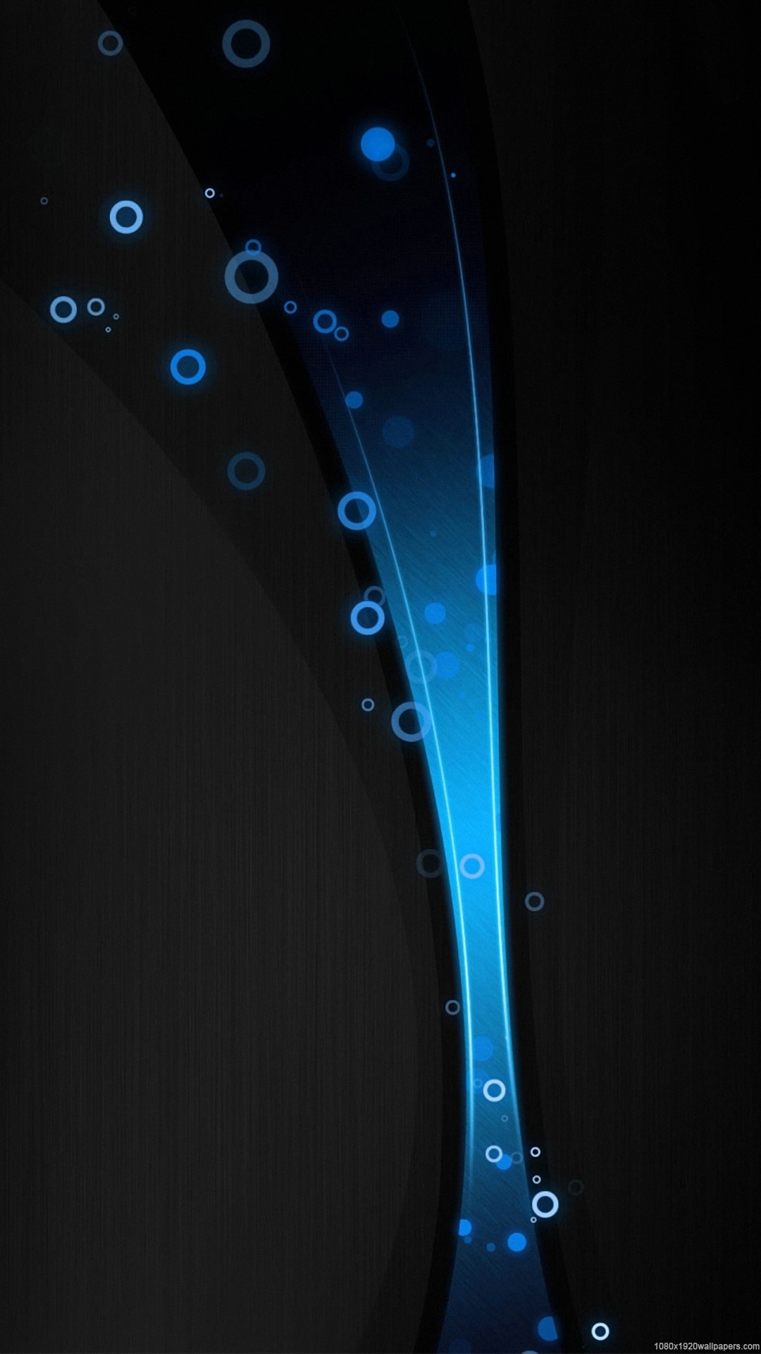 Bolle blu, Astratto, Sfondo nero, Curve, Full HD, schermata di blocco Android