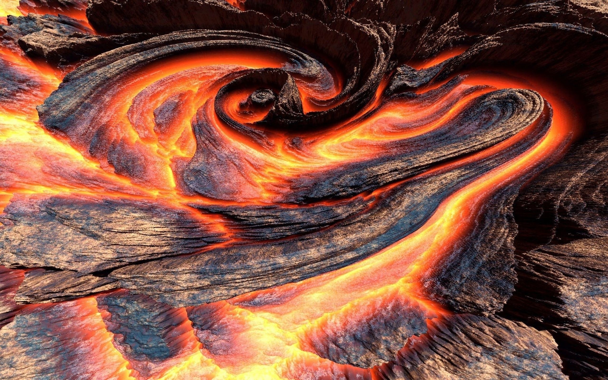 Lava, Vortice, Arancione, Astratto, 16:10 2K, sfondo widescreen