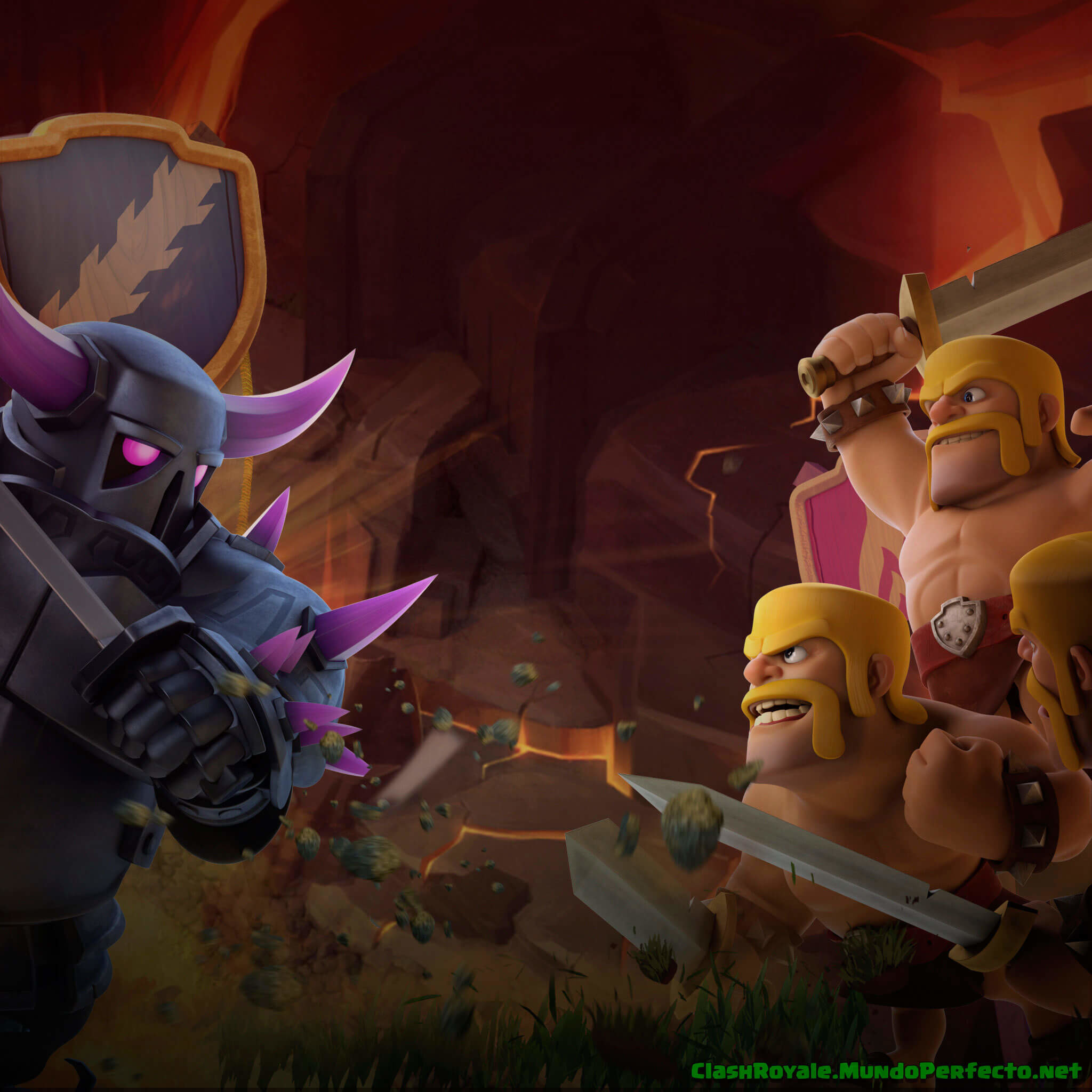 Clash of Clans, P.E.K.K.A, Barbari, Fuoco, Full HD, sfondo per iPad e tablet