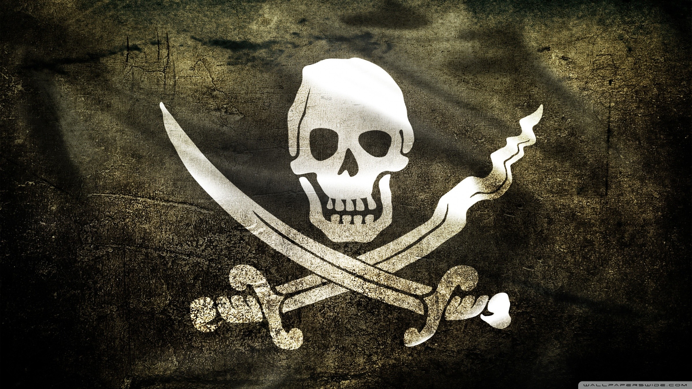 Jolly Roger, Bandiera pirata, Teschio, Sciabole, Full HD, sfondo desktop