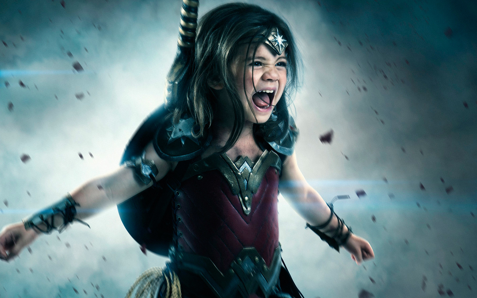 Wonder Woman, Bambina, Cosplay, Fotomontaggio, 16:10 Full HD, sfondo widescreen