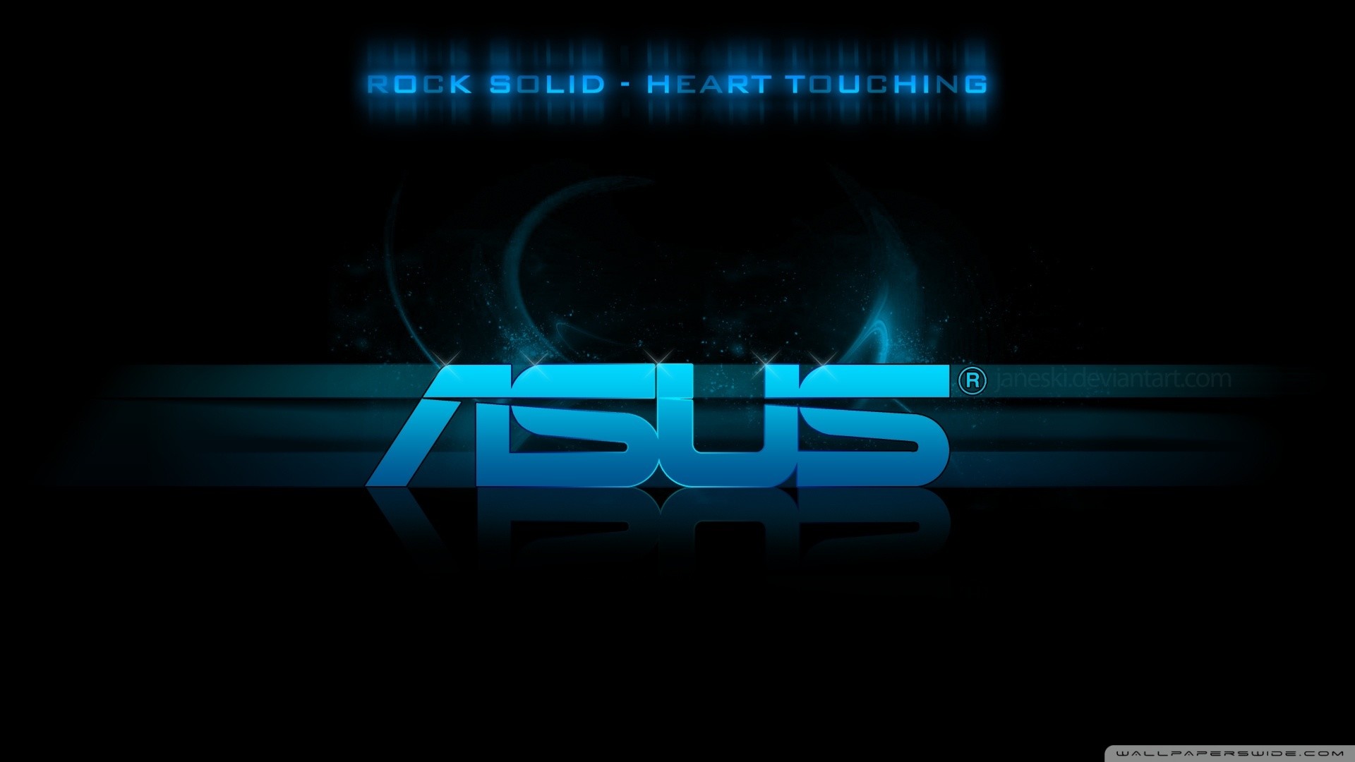 ASUS, Rock Solid Heart Touching, Logo luminoso, Ciano, Full HD, sfondo per portatile