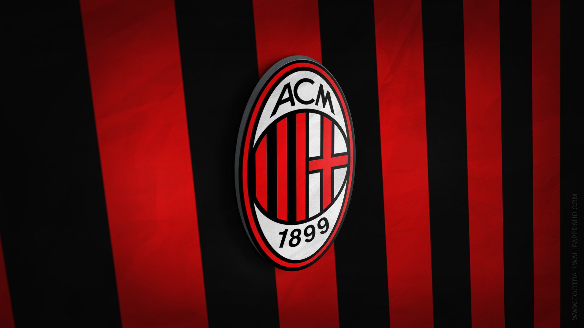 AC Milan, Stemma, Strisce rossonere, Full HD, sfondo Windows 11