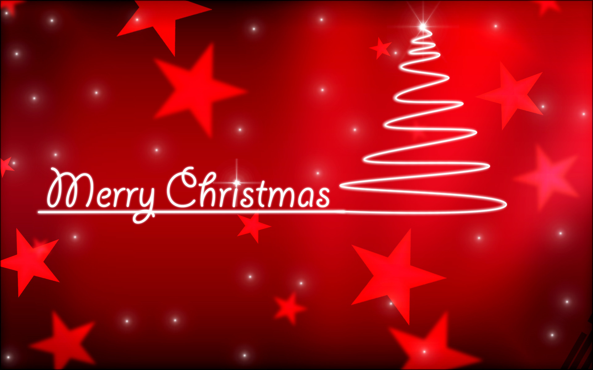 Merry Christmas, Albero stilizzato, Stelle, Rosso, Minimalista, Full HD, sfondo per portatile