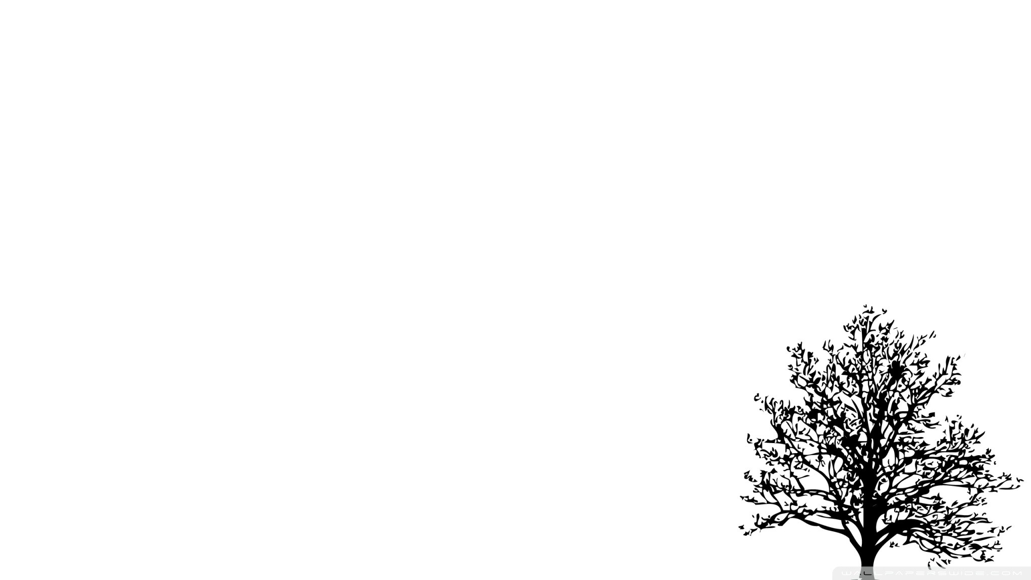 Albero, Silhouette, Sfondo bianco, Minimalismo, Full HD, wallpaper per computer