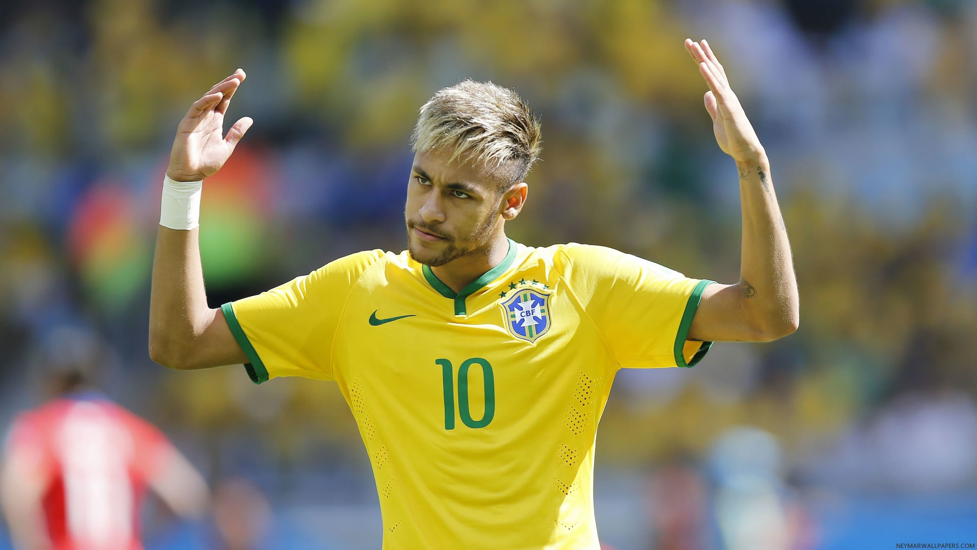 Neymar, Nazionale brasiliana, Capelli biondi, Numero 10, Full HD 1080p, sfondo desktop