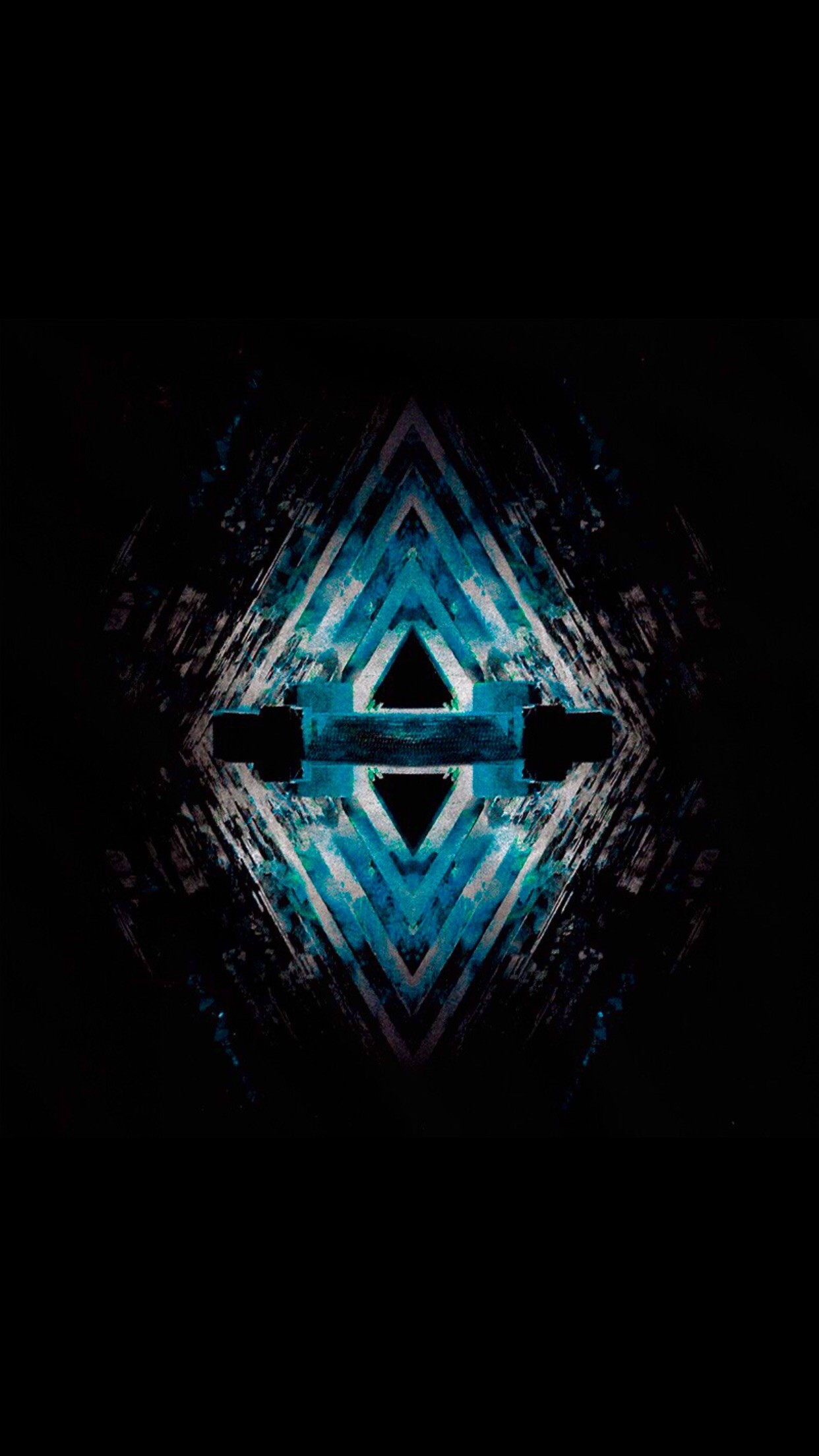 Destiny, Ghost, Simbolo, Sfondo nero, Ciano, 1242x2208, schermata di blocco iPhone