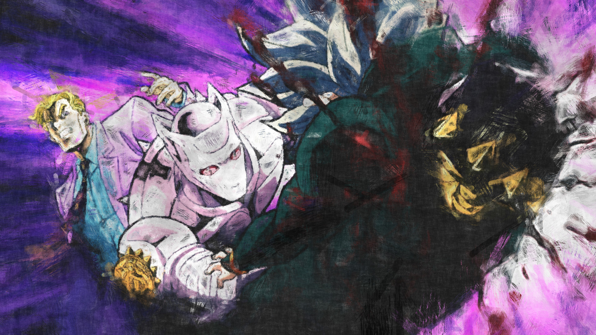 Killer Queen, Yoshikage Kira, Le bizzarre avventure di JoJo, Viola, sfondo Windows 11