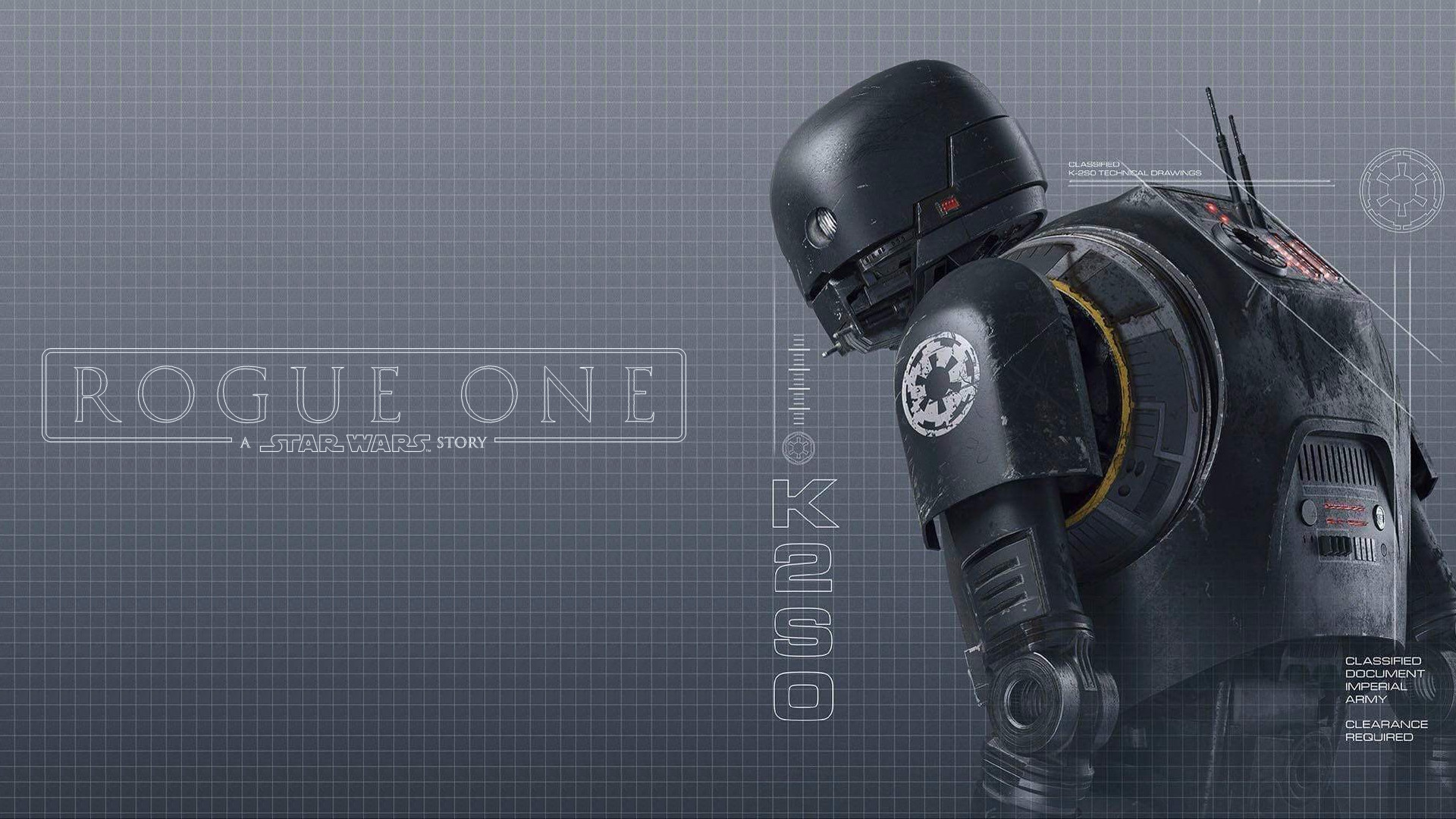 K-2SO, Rogue One: A Star Wars Story, Droide, Blueprint, Full HD 1080p, sfondo desktop
