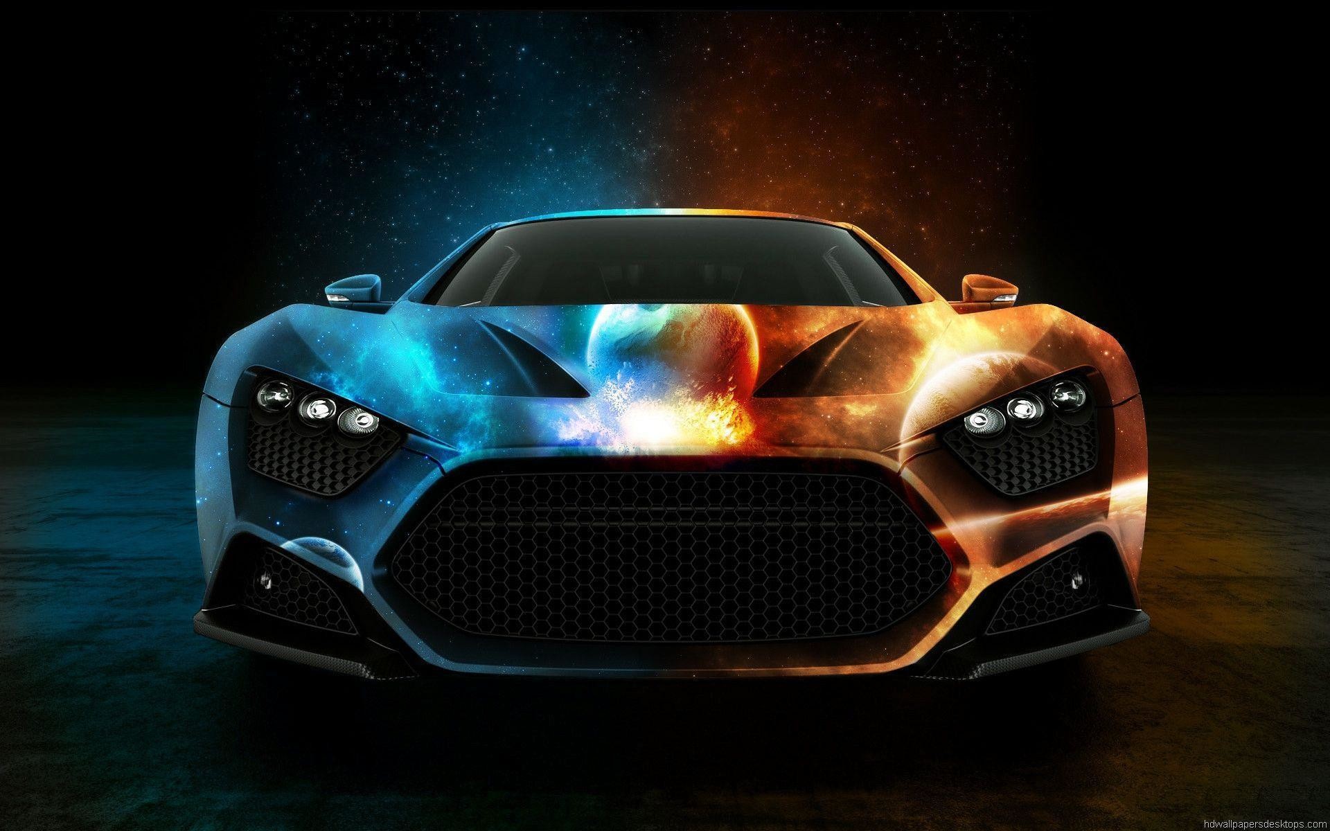 Zenvo ST1, Fuoco e ghiaccio, Arte digitale, 16:10 Full HD, sfondo widescreen