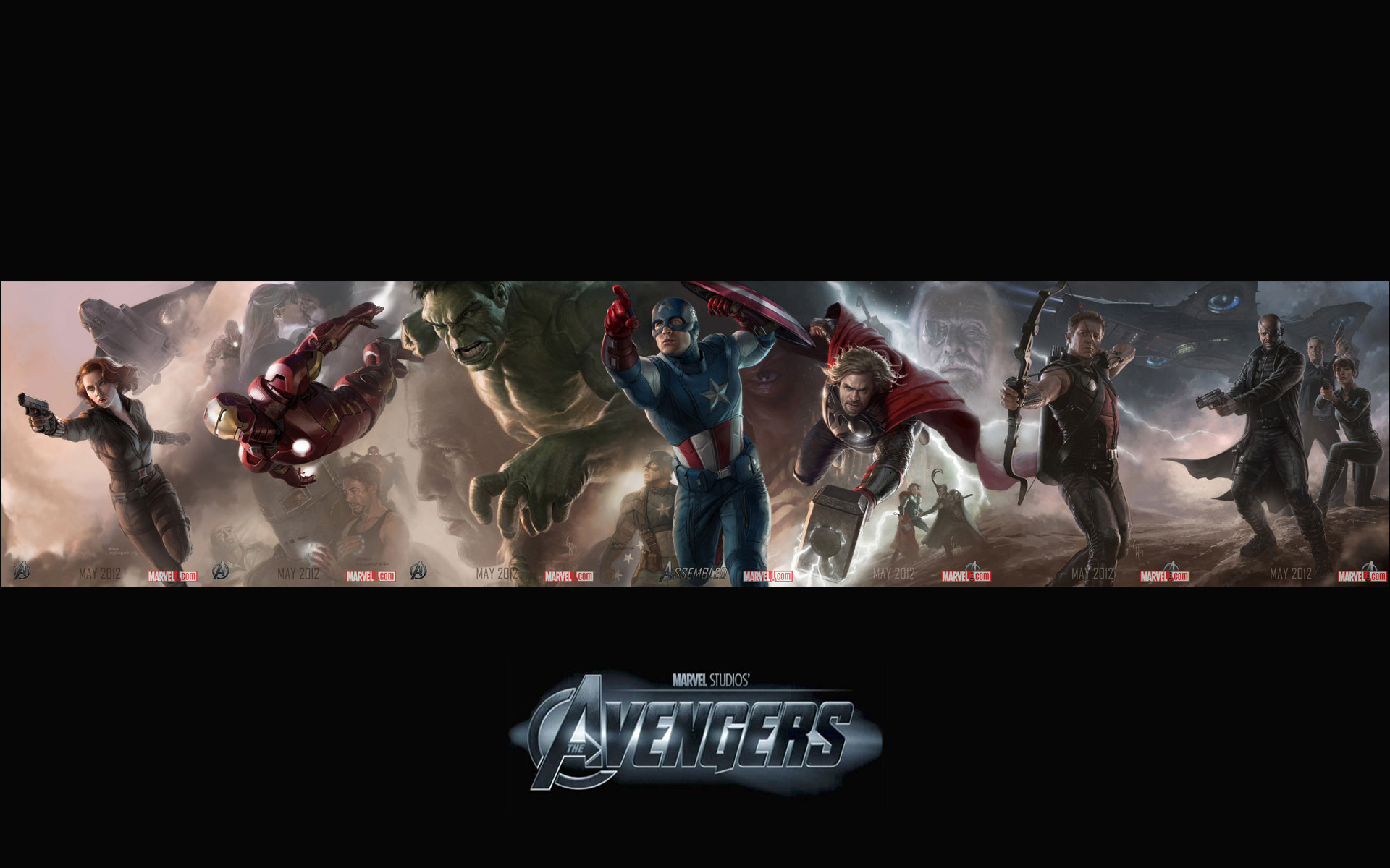 The Avengers, Iron Man, Capitan America, Thor, Logo, 1920x1200, immagine di sfondo