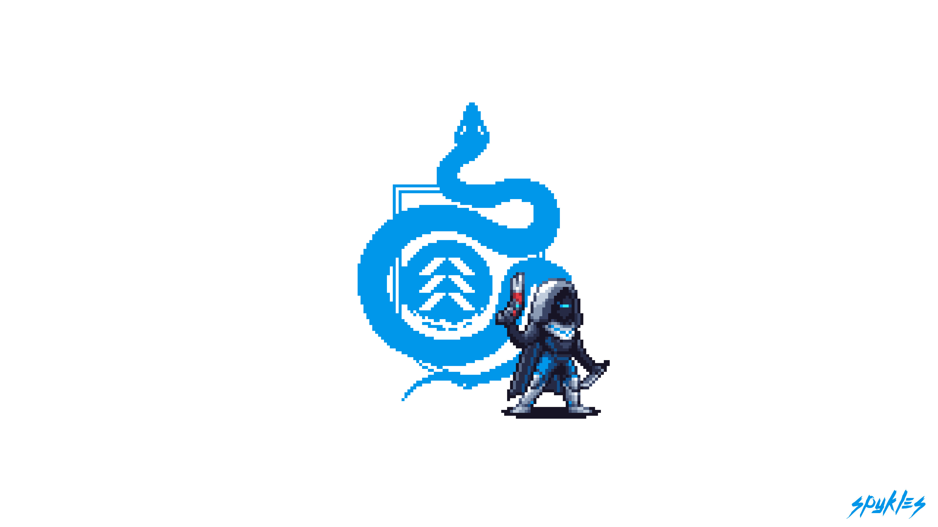 Destiny, Hunter, Pixel art, Serpente, Sfondo bianco, 4K, wallpaper per portatile