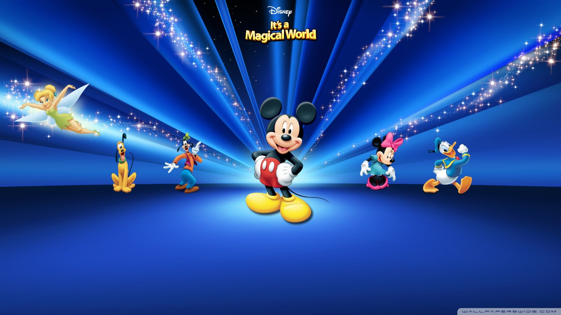 Topolino, Minnie, Paperino, Pippo, Pluto, Trilli, Disney, Blu, Full HD, sfondo per PC e portatile