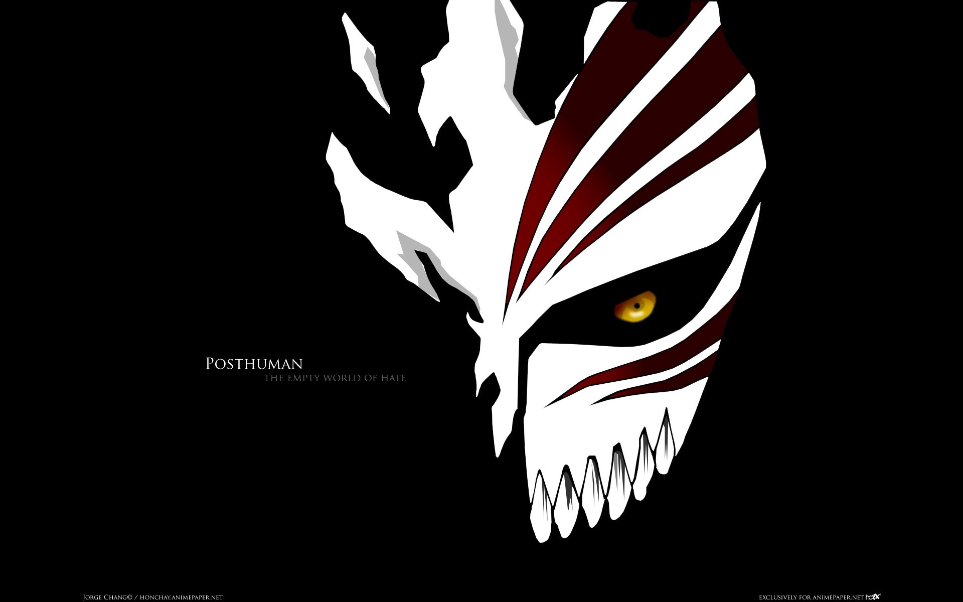 Maschera Hollow, Ichigo Kurosaki, Bleach, Sfondo nero, Full HD, wallpaper per portatile