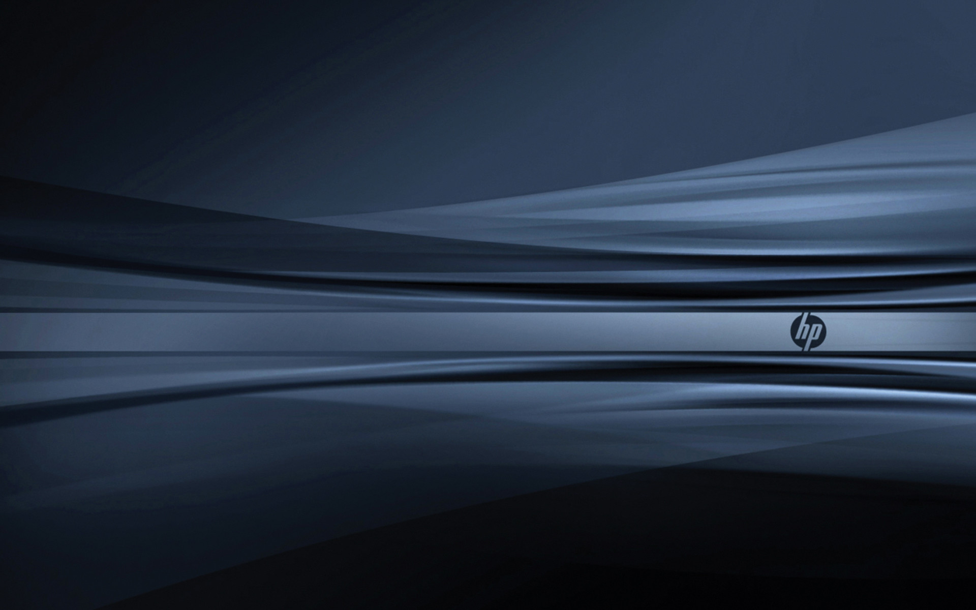Logo HP, Onde astratte, Grigio blu, Minimalismo, Hewlett-Packard, sfondo Full HD per portatile
