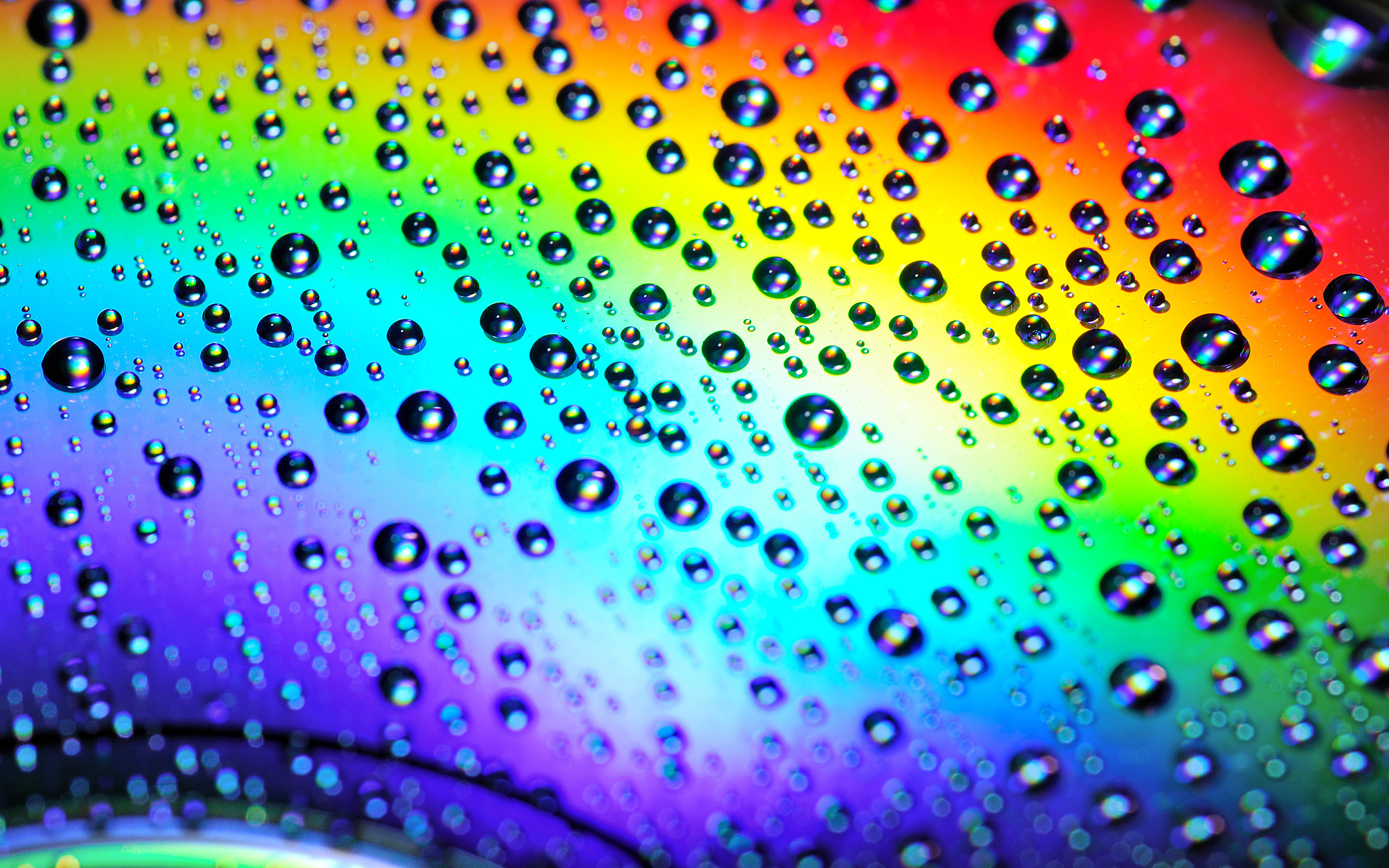 Gocce d'acqua, Colori dell'arcobaleno, Macro, 2560x1600, sfondo per PC
