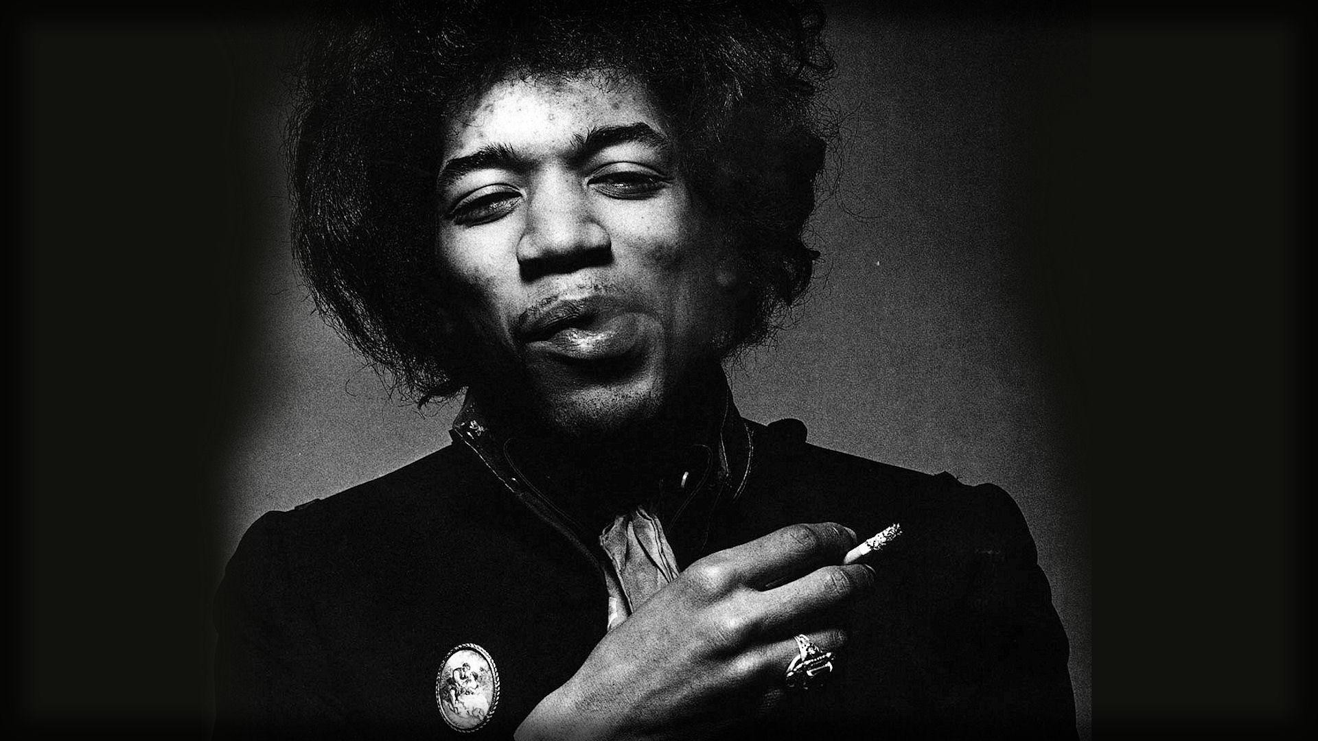 Jimi Hendrix, Sigaretta, Ritratto, Bianco e nero, Full HD, sfondo per PC