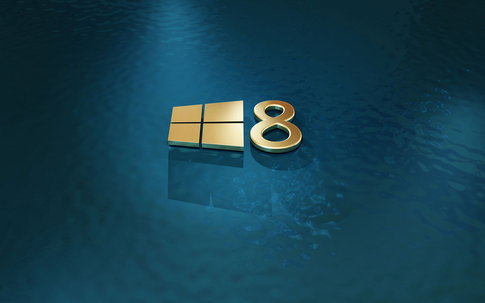 Windows 8, Logo dorato, Blu, 1920x1200, immagine di sfondo