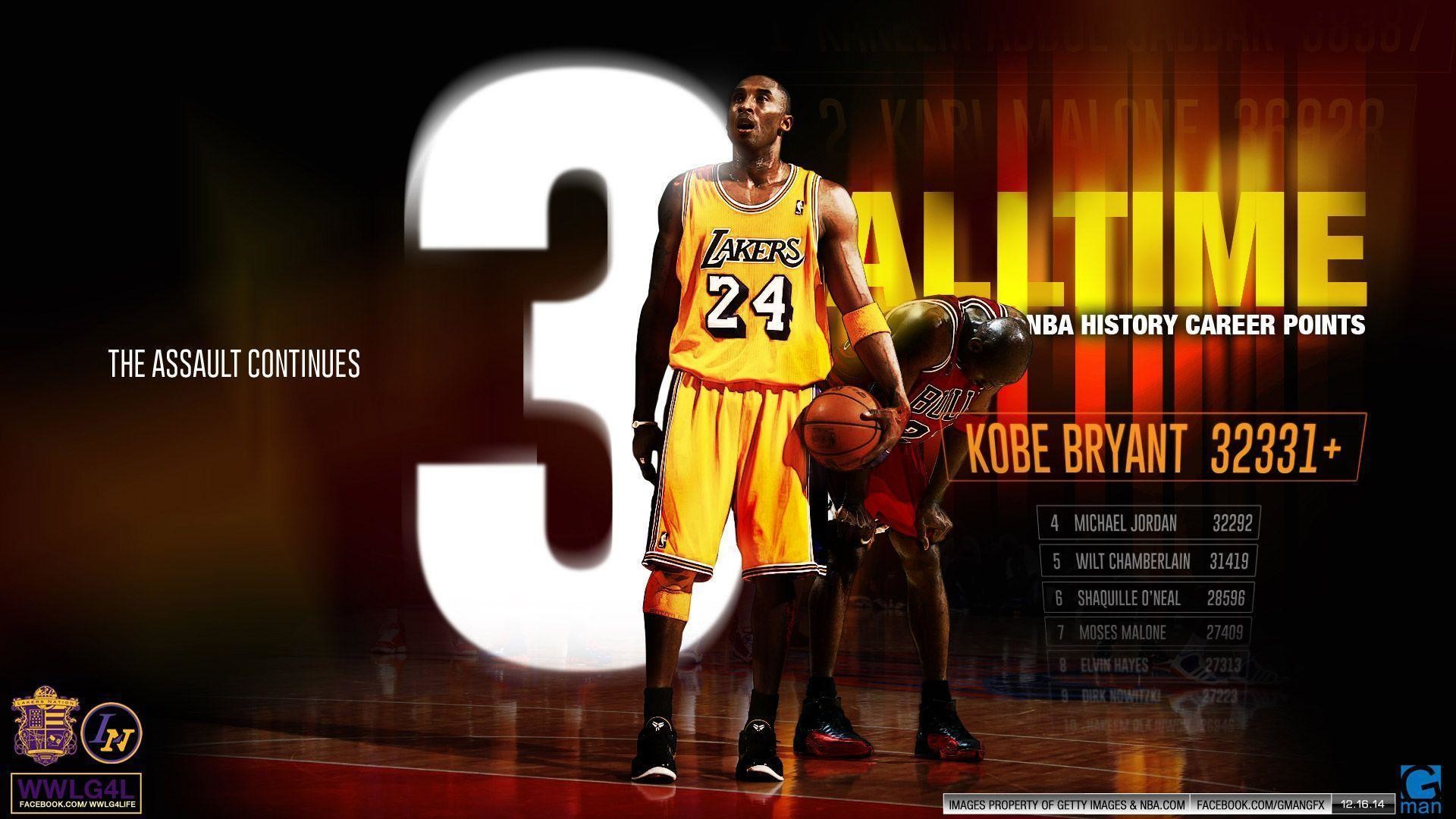 Kobe Bryant, Los Angeles Lakers, Michael Jordan, Classifica marcatori, sfondo Full HD per computer