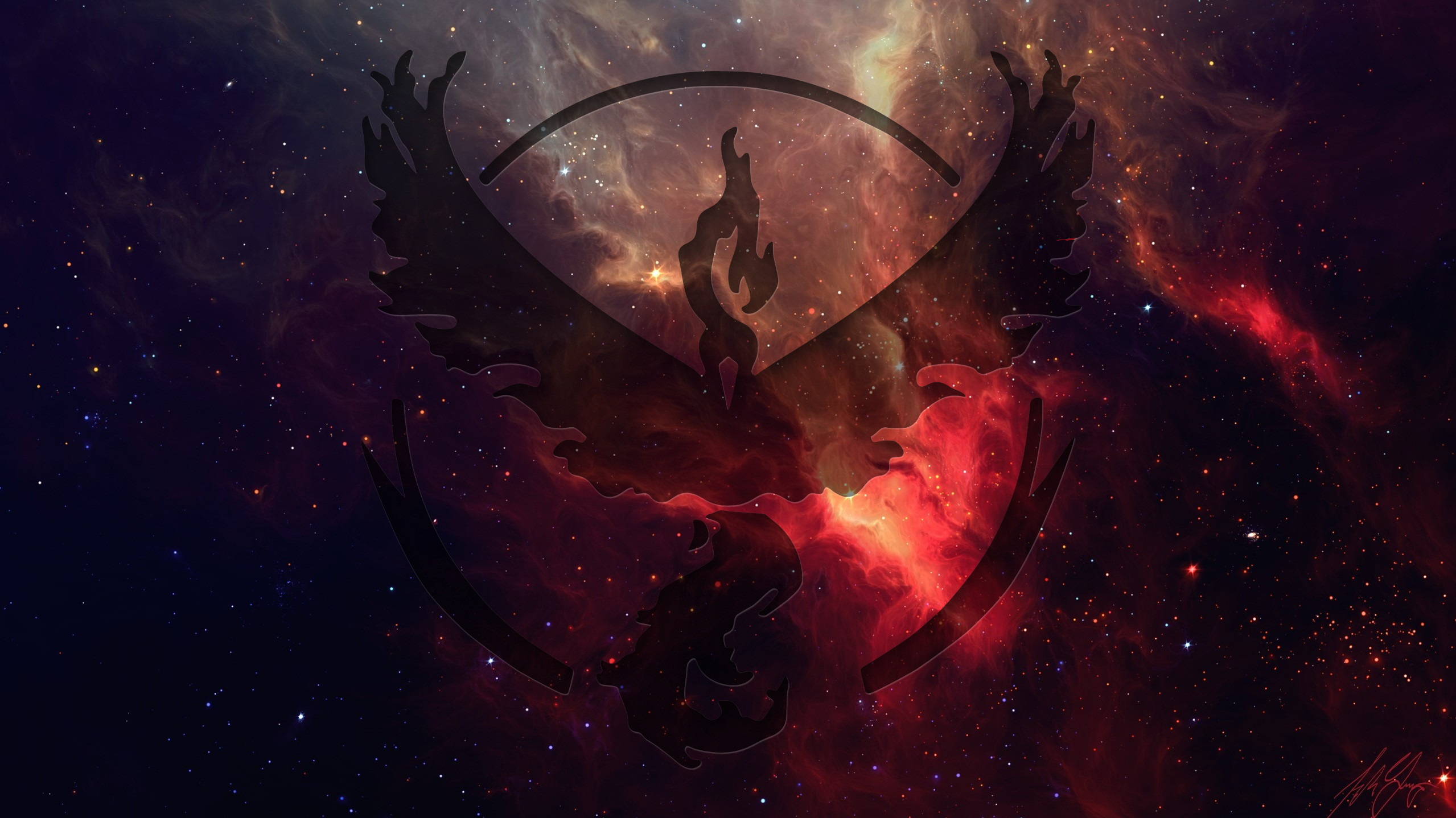 Team Coraggio, Moltres, Pokémon GO, Nebulosa, Full HD, sfondo per PC