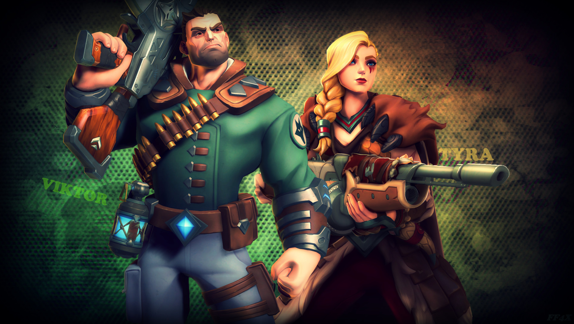 Viktor, Tyra, Paladins, Mercenari, Full HD, sfondo per PC