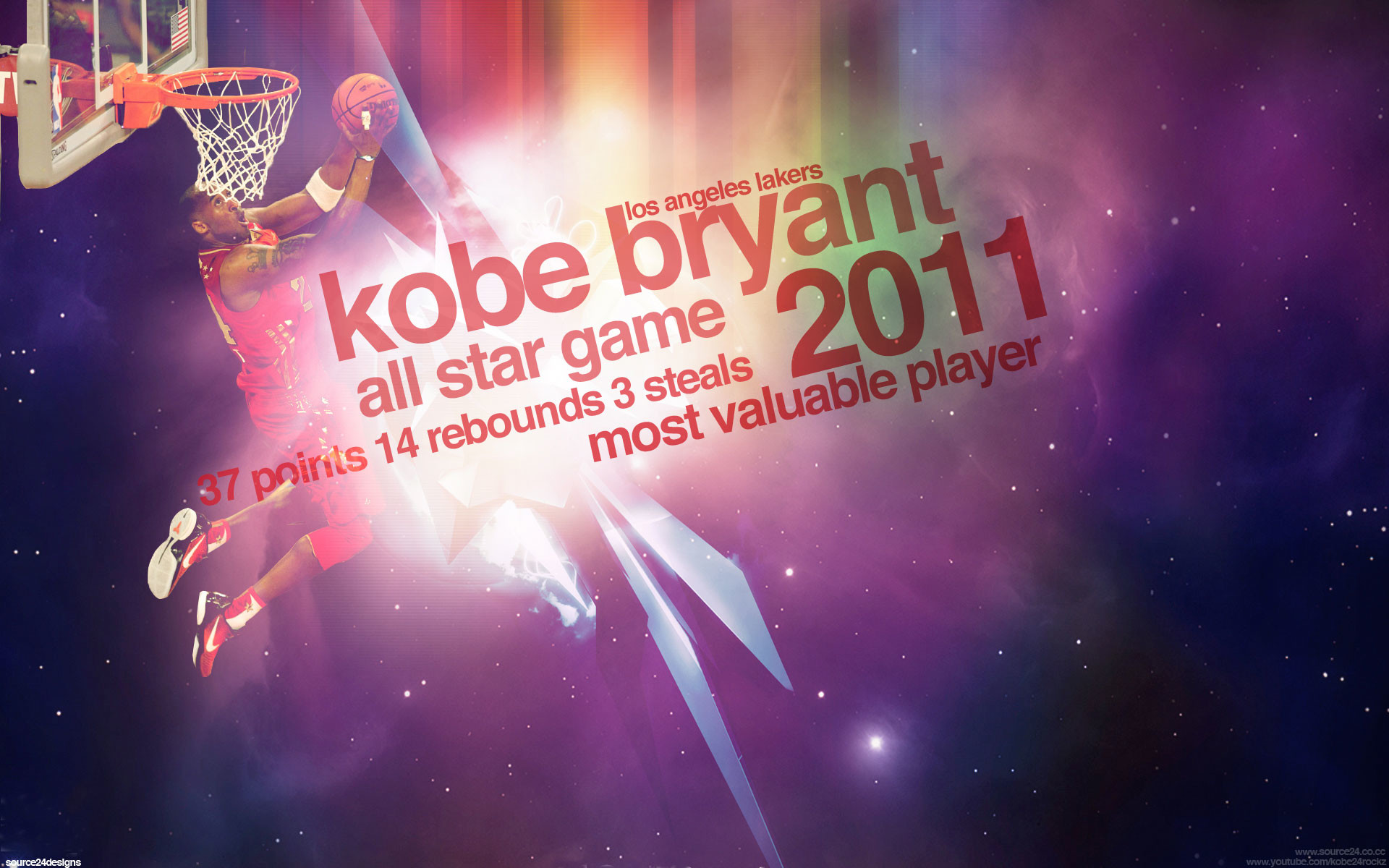 Kobe Bryant, NBA All-Star Game 2011, MVP, Schiacciata, 1920x1200, sfondo MacBook Pro