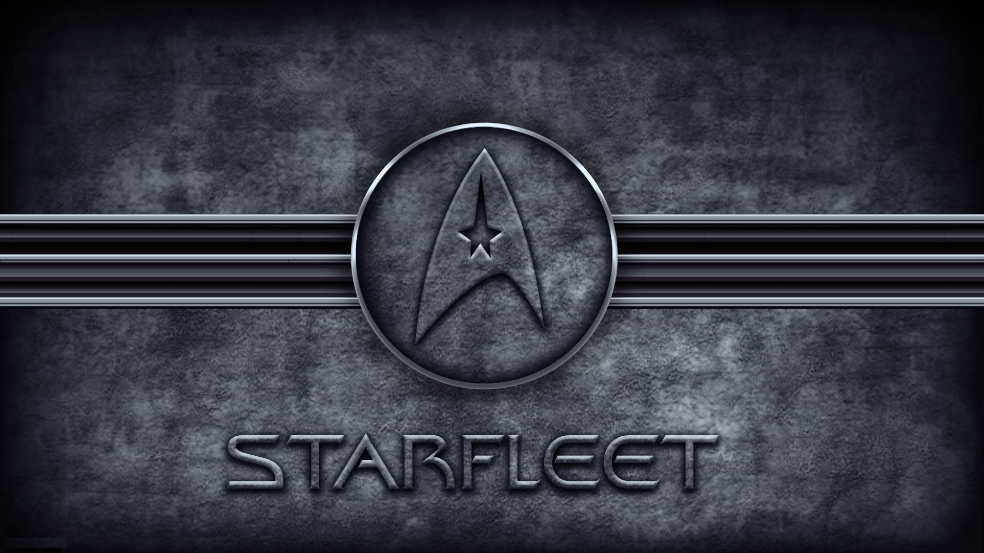 Flotta Stellare, Simbolo della Flotta Stellare, Star Trek, Metallo, Grigio, sfondo 16:9 Full HD