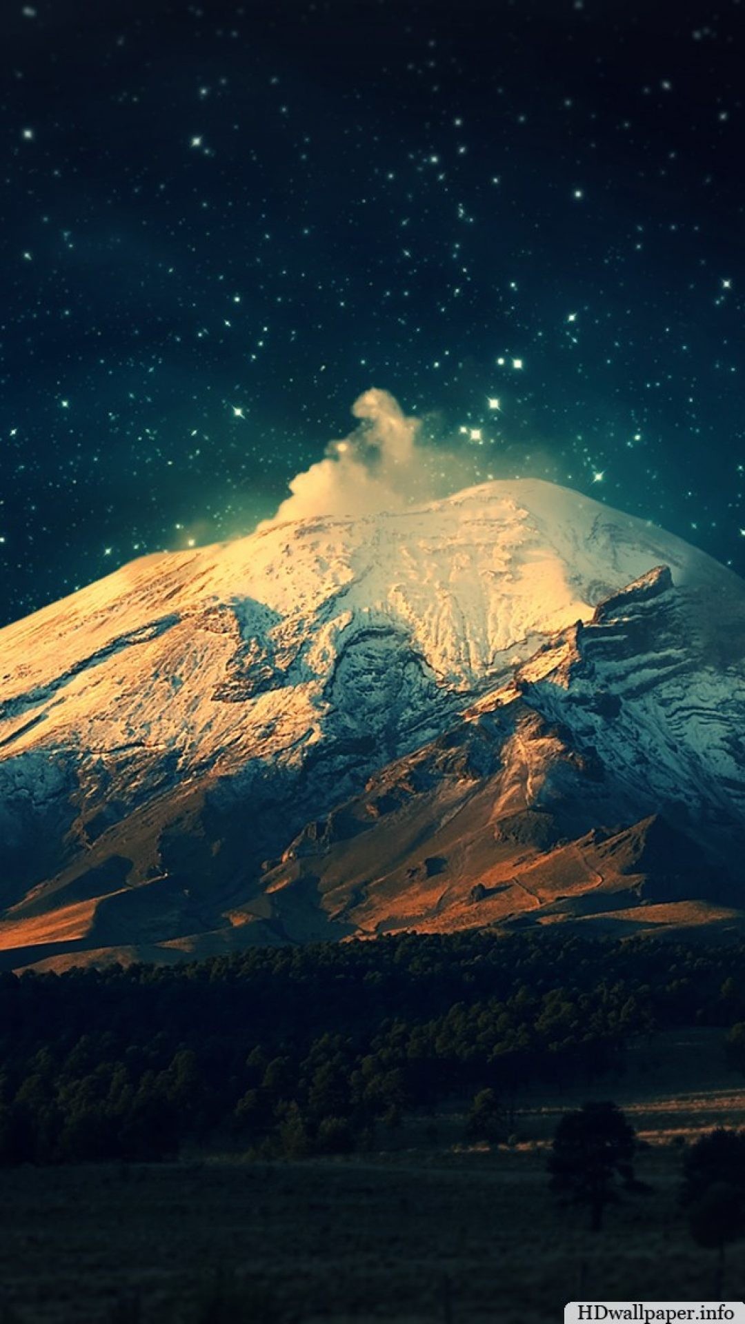 Montagna, Cielo stellato, Notte, wallpaper iPhone 16