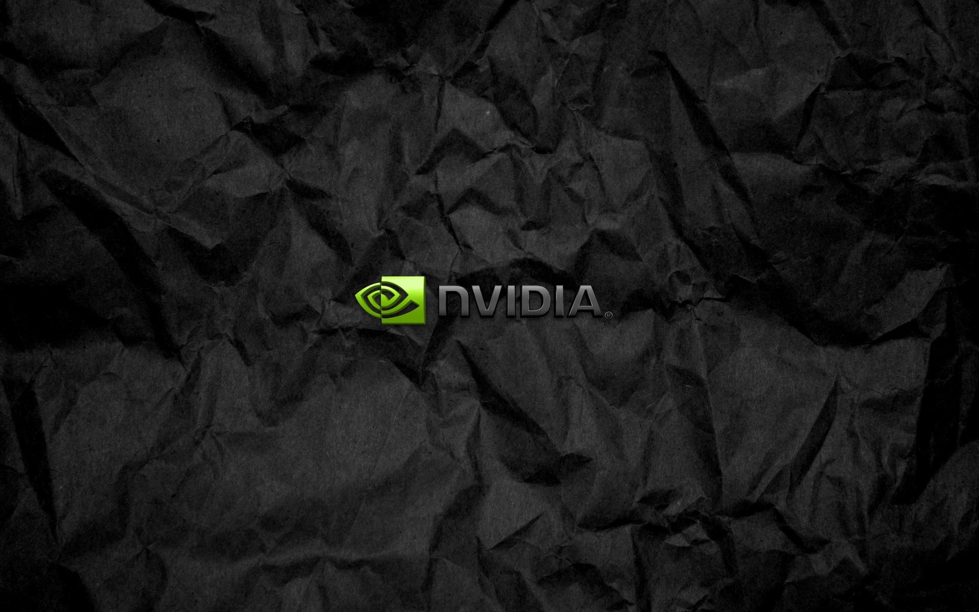 Logo Nvidia, Nvidia, Carta stropicciata, Sfondo nero, 1920x1200, wallpaper desktop