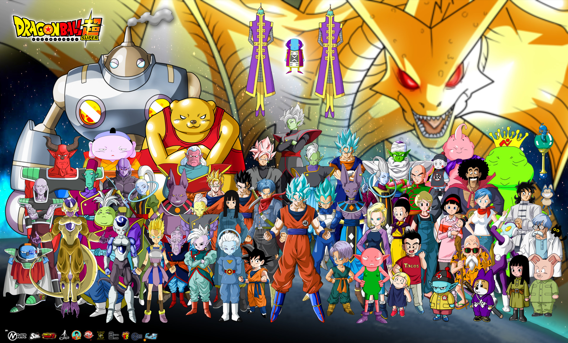 Dragon Ball Super, Personaggi, Shenron, Collage, Full HD, wallpaper per portatile