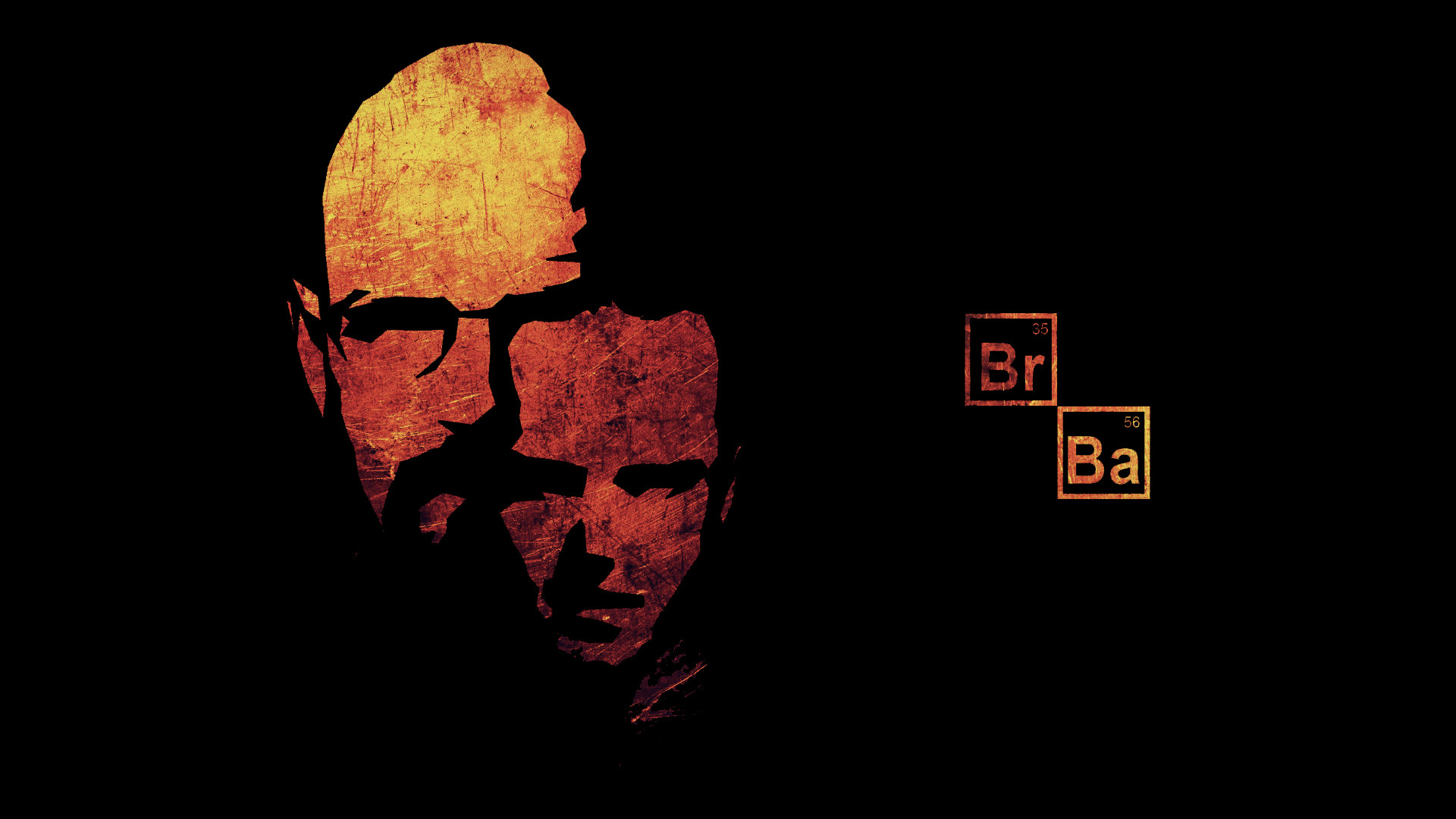 Walter White, Jesse Pinkman, Breaking Bad, Silhouette, Sfondo nero, wallpaper desktop Full HD