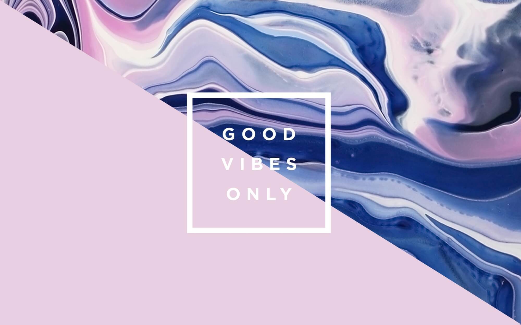 Good Vibes Only, Citazione, Marmo liquido, Lilla, Blu, 2000x1250, sfondo MacBook Pro