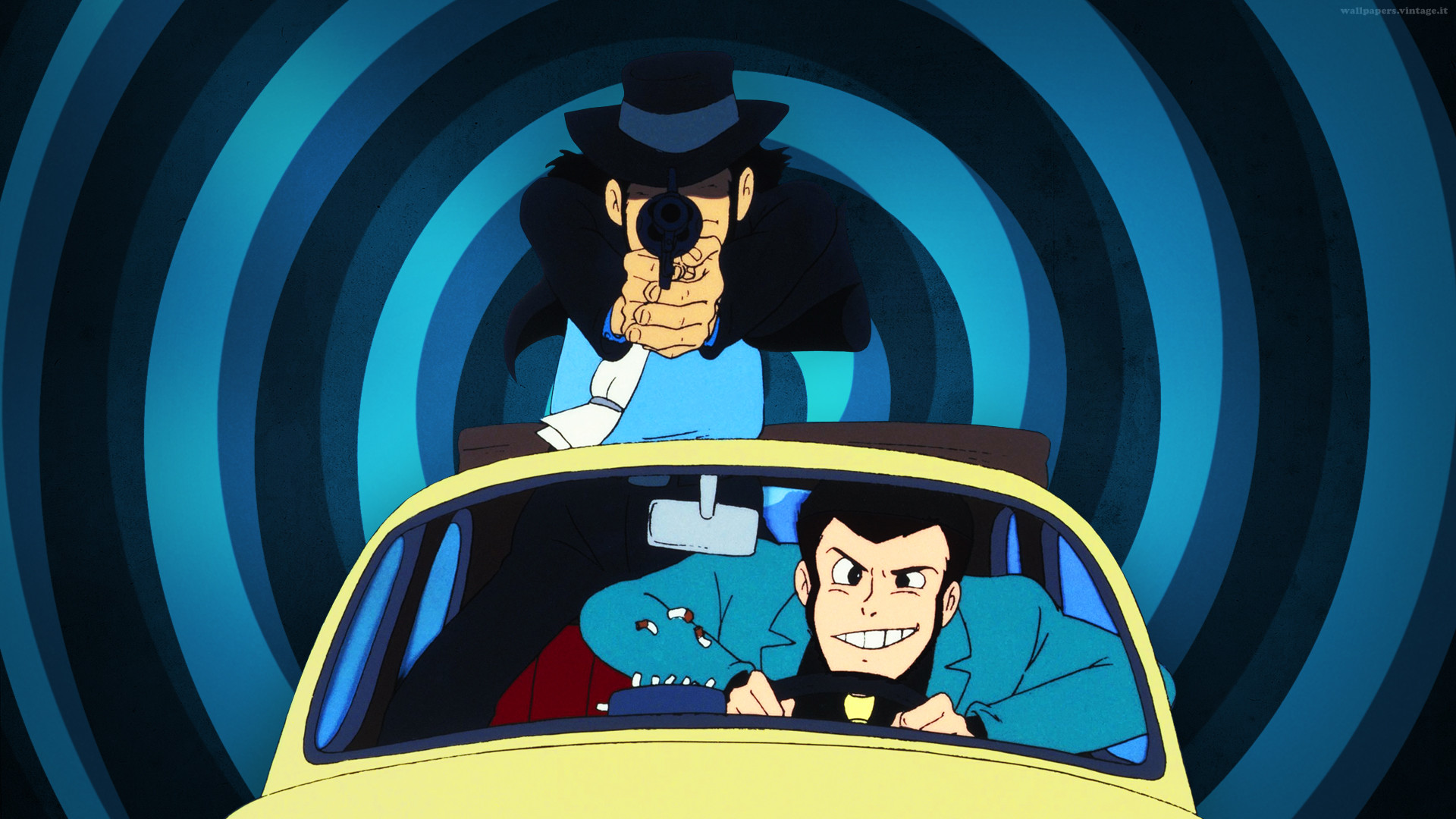 Lupin III, Daisuke Jigen, Fiat 500, Pistola, Anime, Full HD, sfondo Windows 11