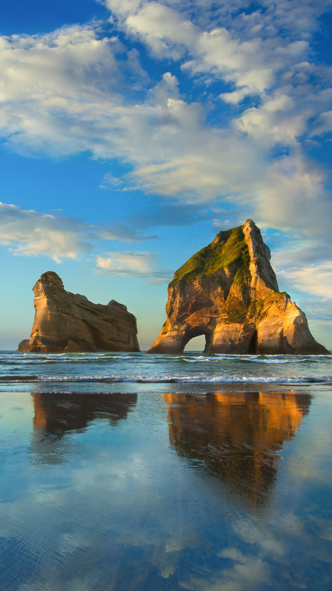 Wharariki Beach, Archway Islands, Nuova Zelanda, Windows 10, Spiaggia, sfondo 1080x1920 per cellulare