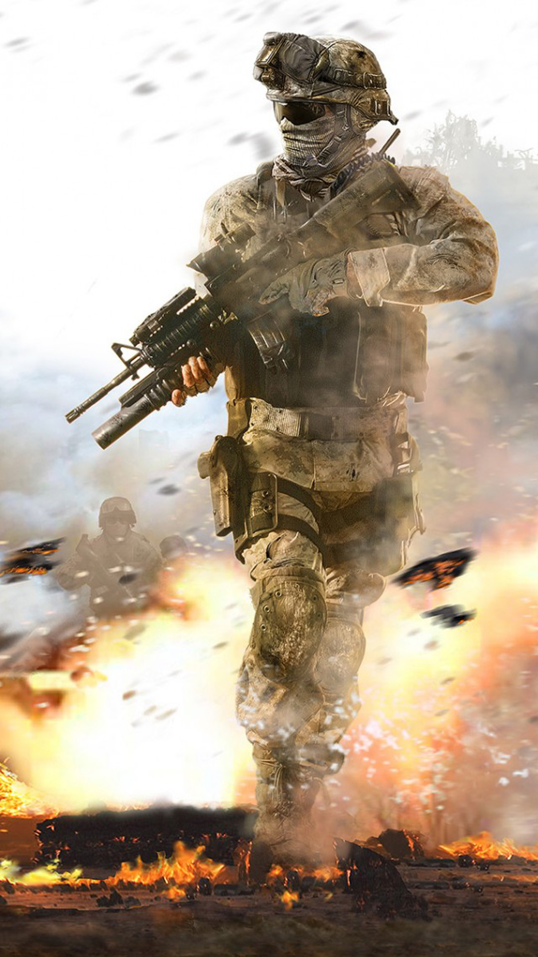 Call of Duty: Modern Warfare 2, Soldato, Esplosione, Fucile, Full HD, sfondo per smartphone