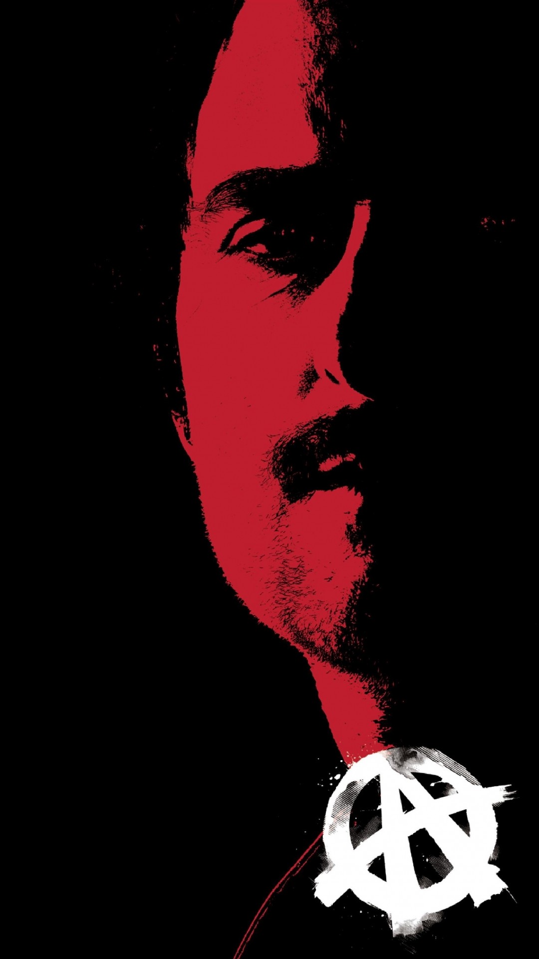 Sons of Anarchy, Jax Teller, Simbolo anarchia, Rosso, wallpaper per iPhone e Android