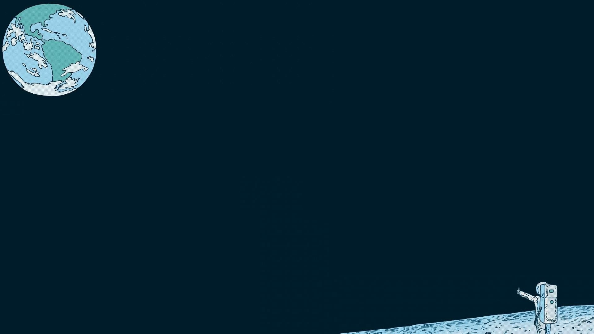 Astronauta, Luna, Terra, Spazio, Flat design, Full HD, sfondo Windows 11