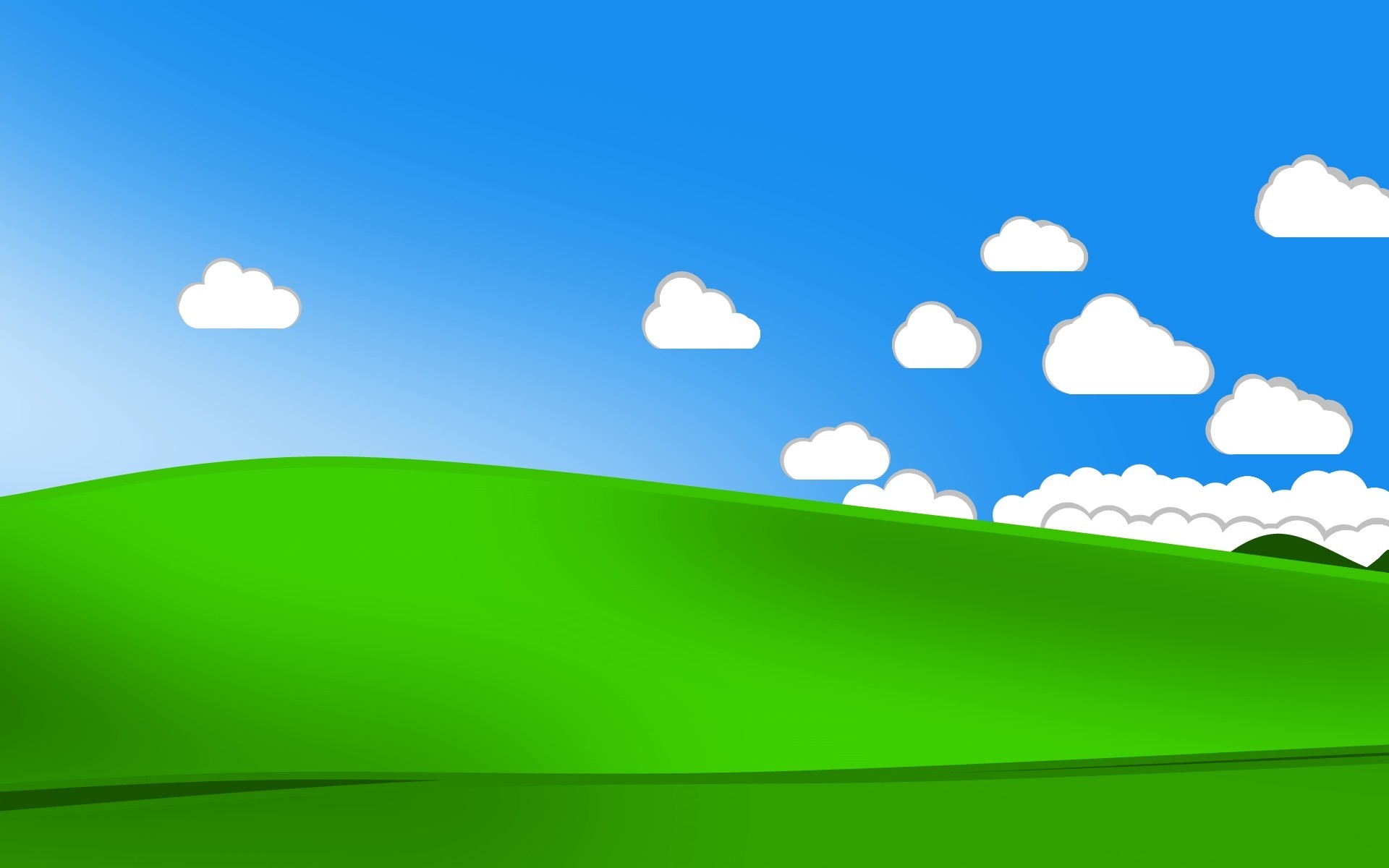 Bliss, Windows XP, Vettoriale, Minimalista, Nuvole, Full HD, sfondo per portatile