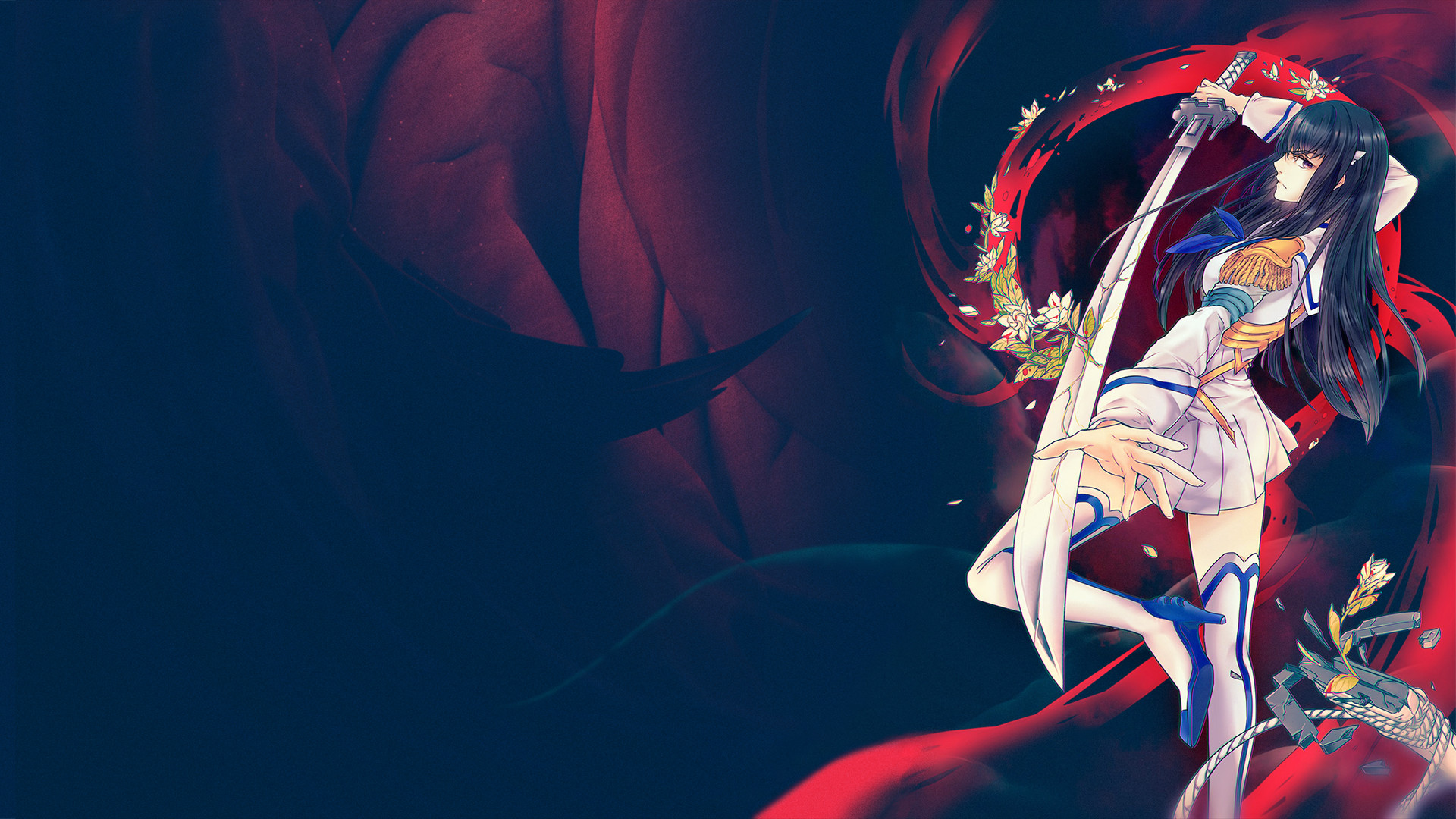 Satsuki Kiryuin, Kill la Kill, Bakuzan, Junketsu, Blu scuro, 16:9 Full HD, sfondo widescreen