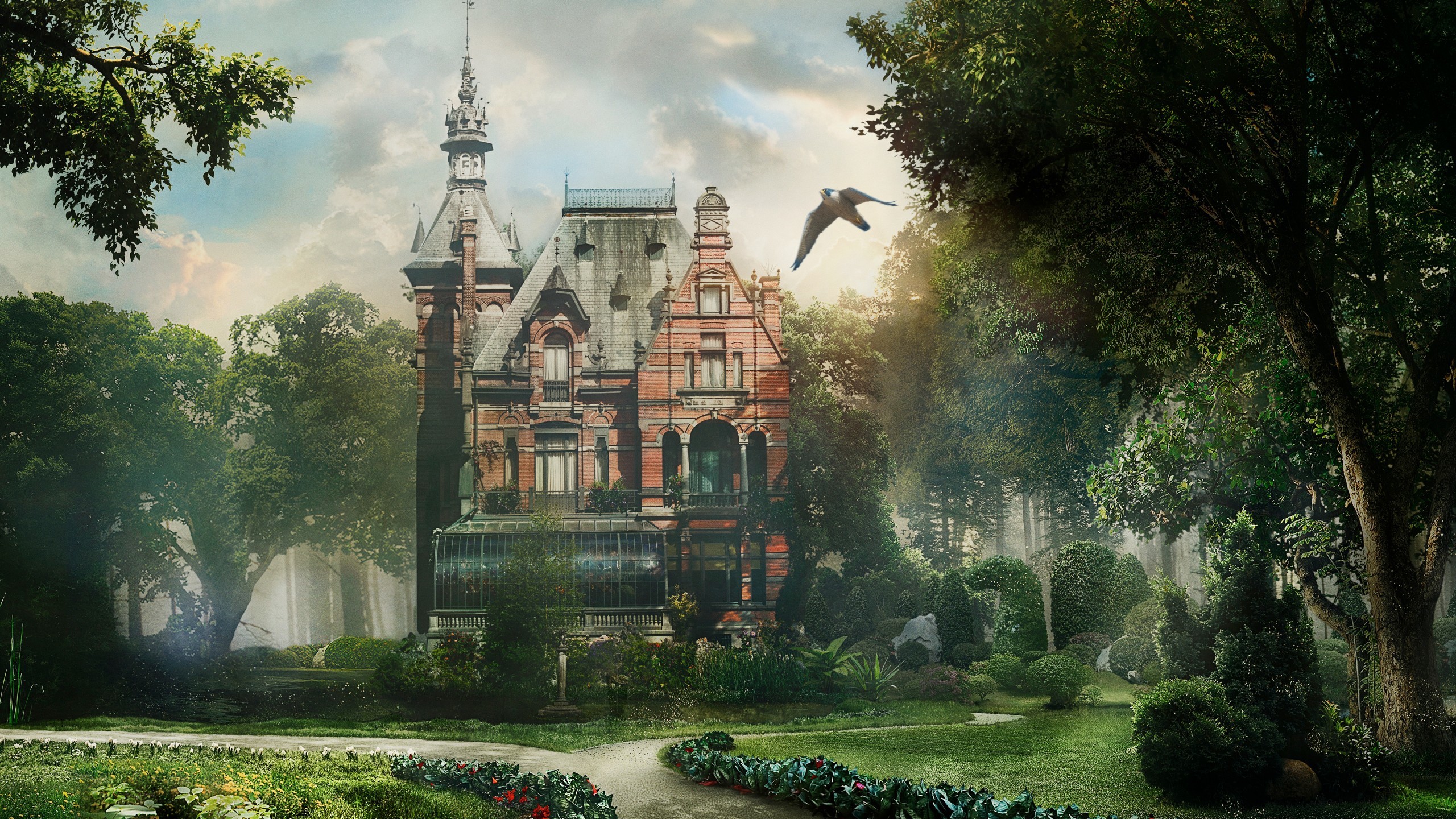 Miss Peregrine - La casa dei ragazzi speciali, Villa, Foresta, 2K, sfondo per PC