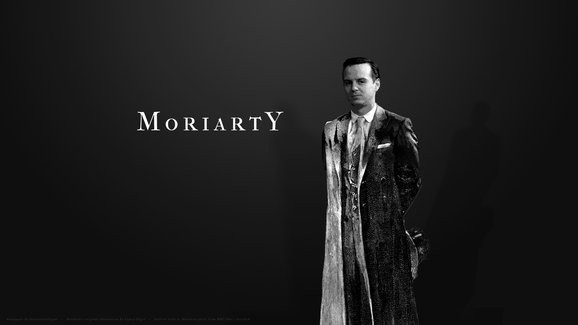 Jim Moriarty, Andrew Scott, Sherlock, Bianco e nero, Full HD, wallpaper per PC