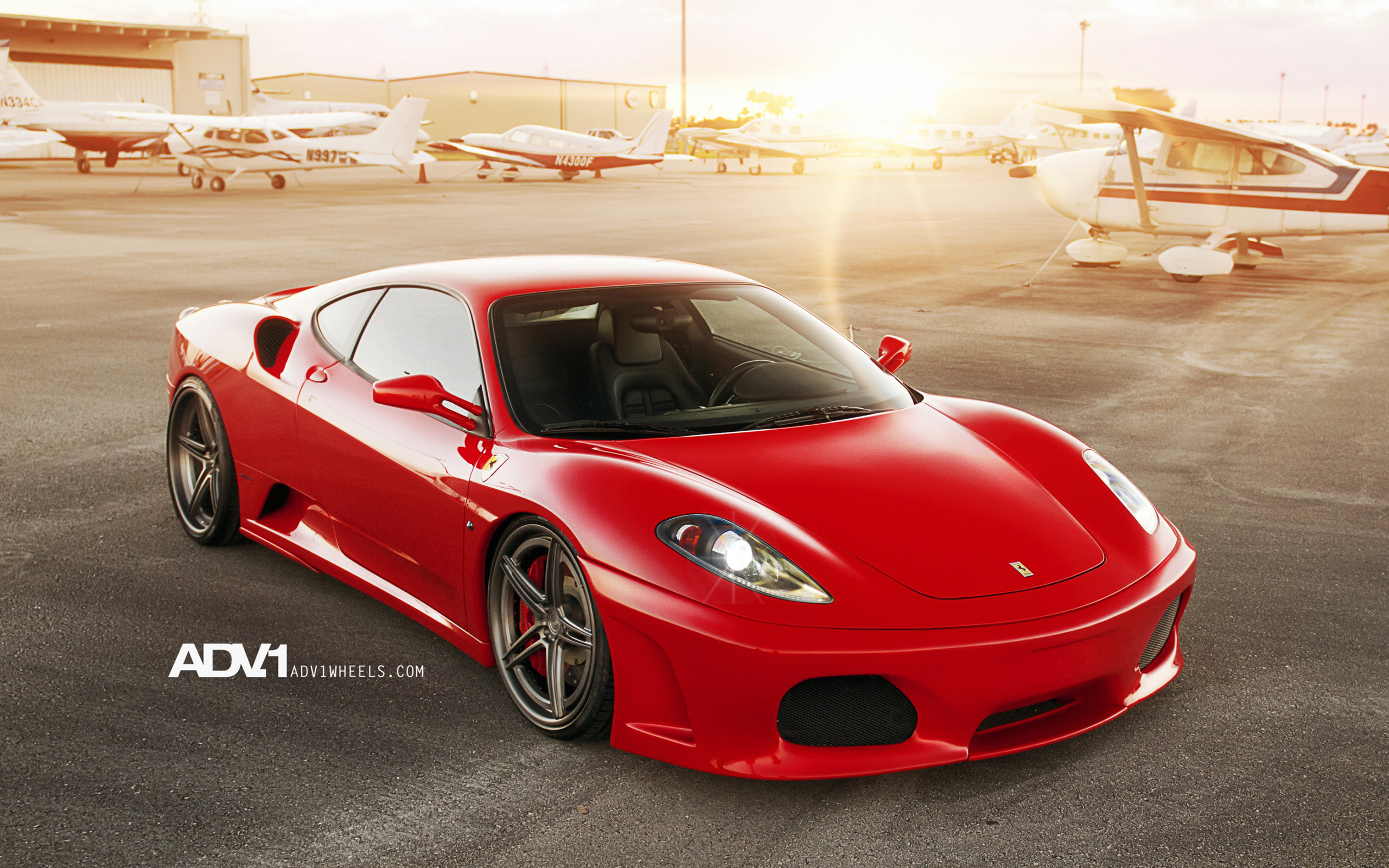 Ferrari F430, Rosso, Aeroporto, Aerei, Controluce, 2560x1600, sfondo MacBook Pro