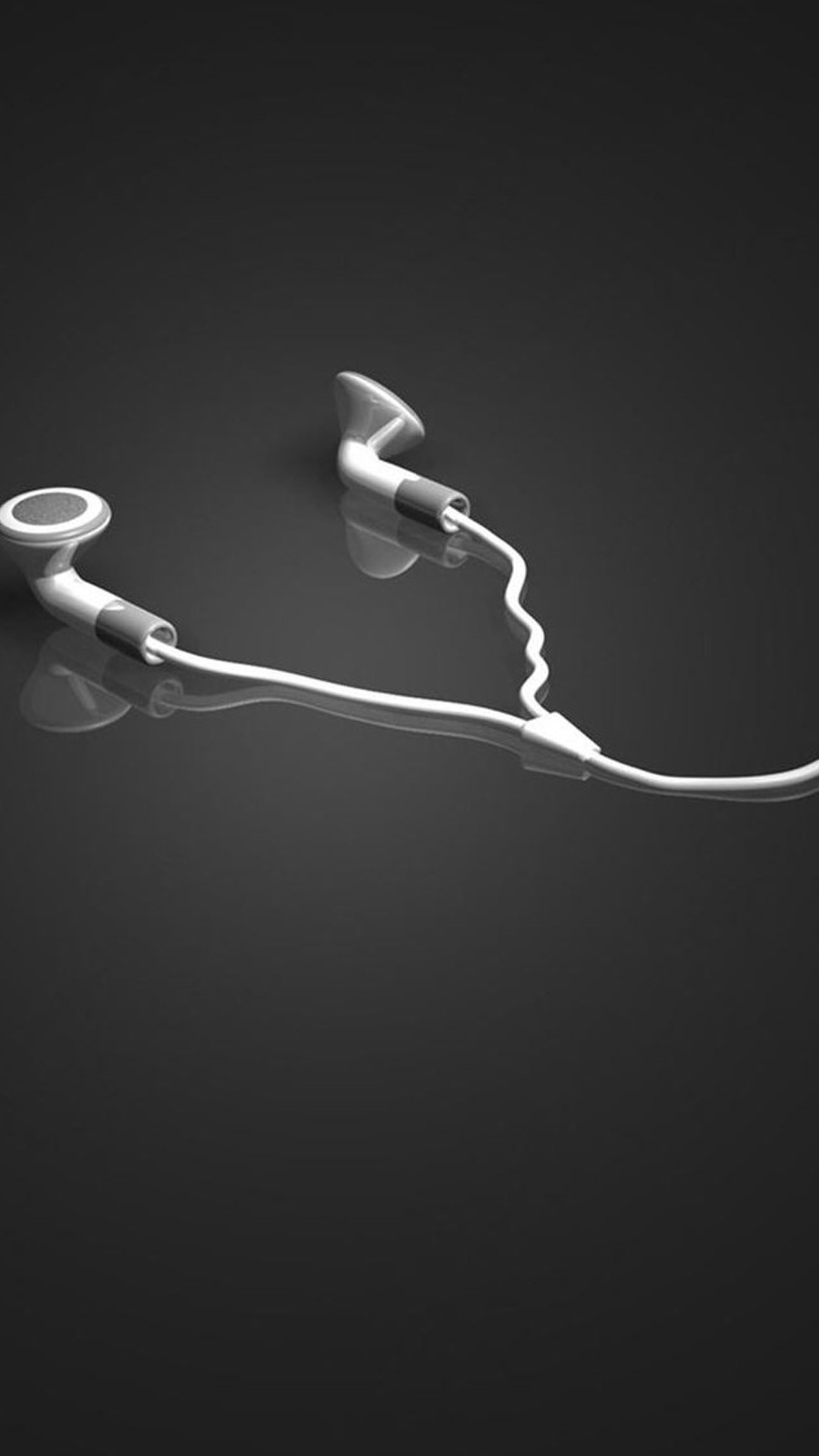 Auricolari, EarPods, Minimalista, Grigio, sfondo iPhone 6 Plus verticale