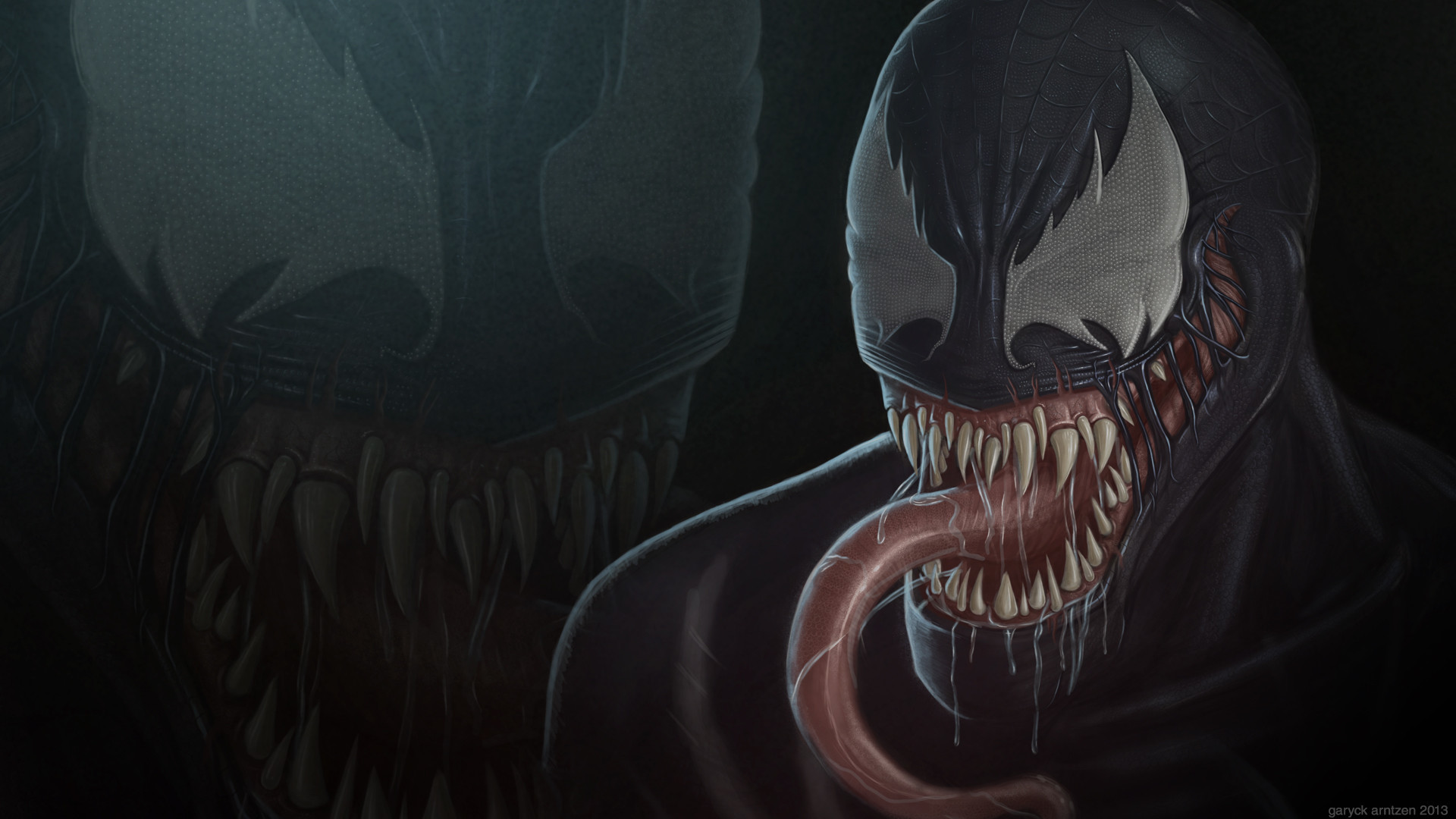 Venom, Lingua, Zanne, Arte digitale, Full HD 1080p, sfondo desktop