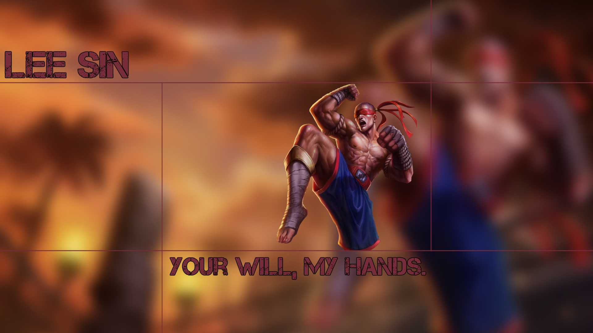 Lee Sin, League of Legends, Muay Thai Lee Sin, Your will, my hands, Arancione, immagine di sfondo