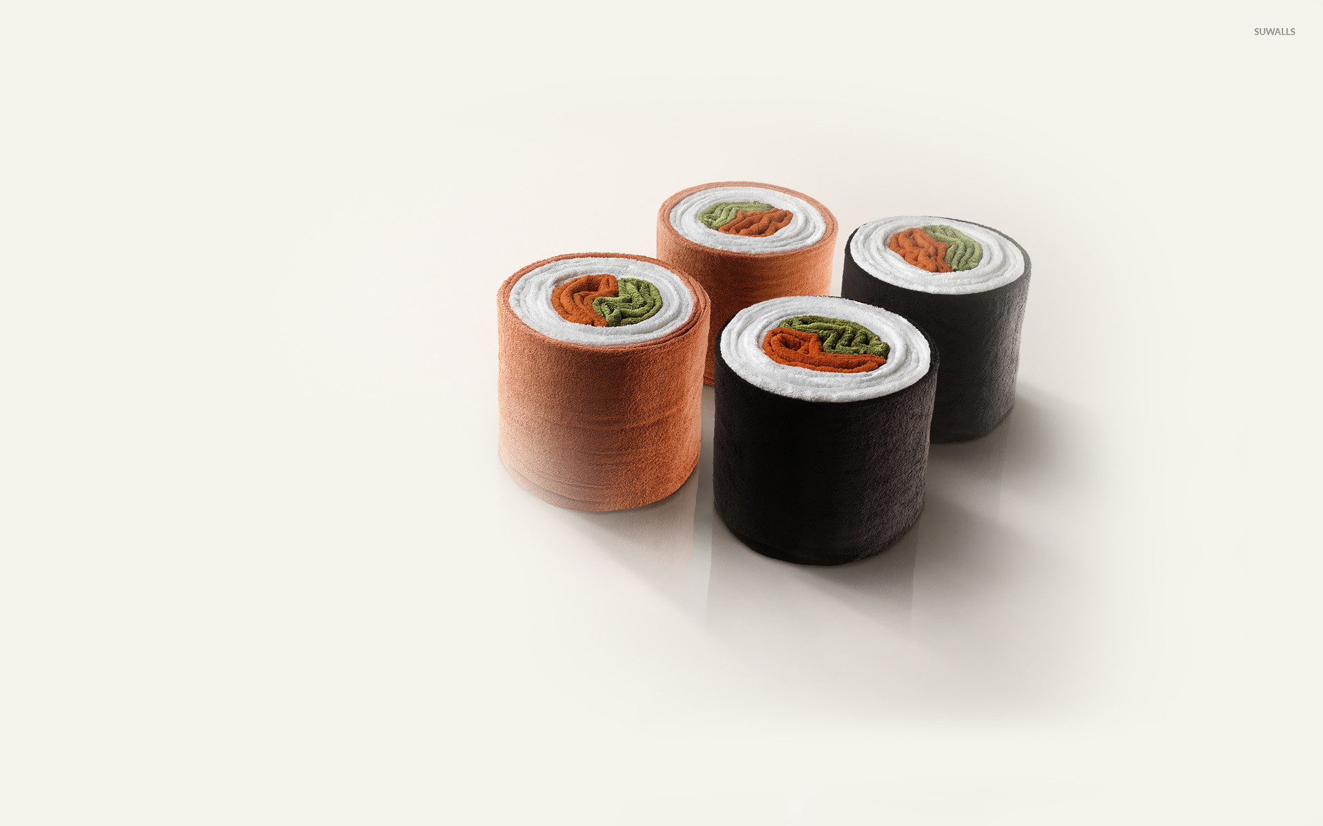 Maki, Sushi, Minimalista, Sfondo bianco, Full HD, wallpaper per PC